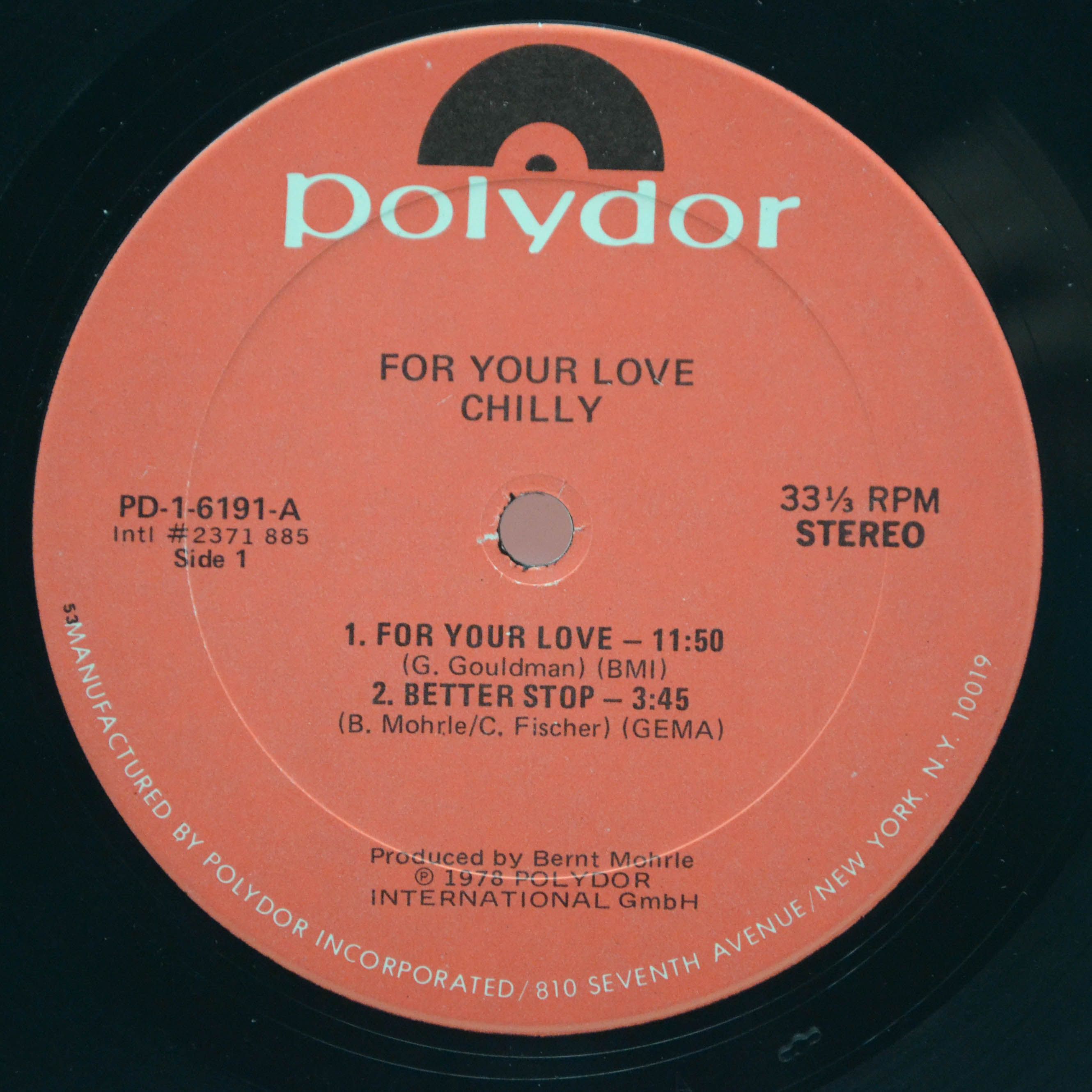 Chilly — For Your Love (USA), 1979