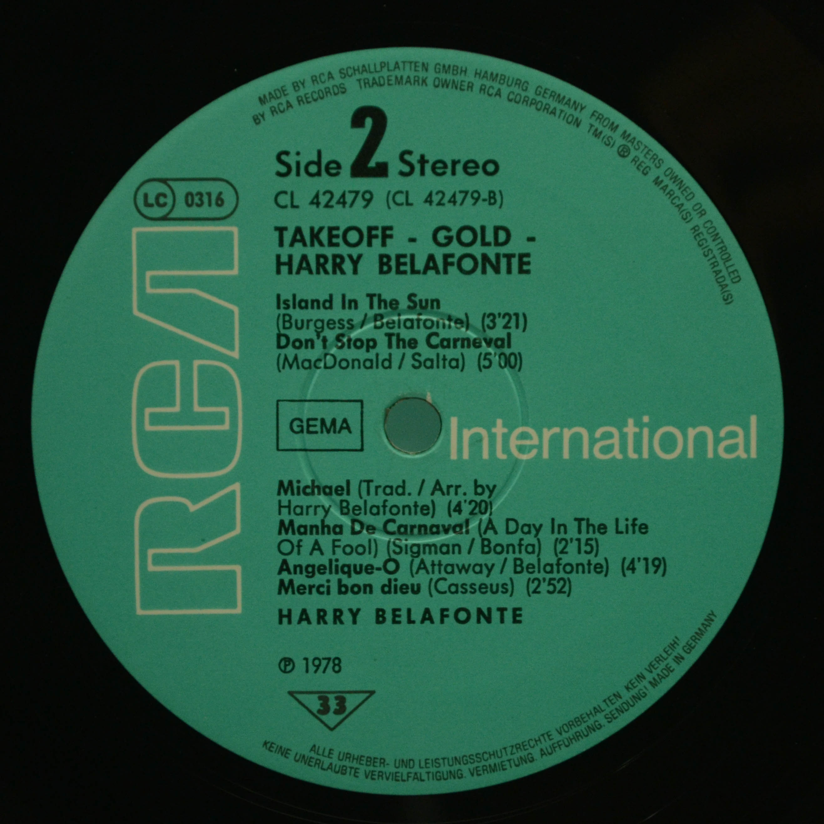 Harry Belafonte — Gold, 1978