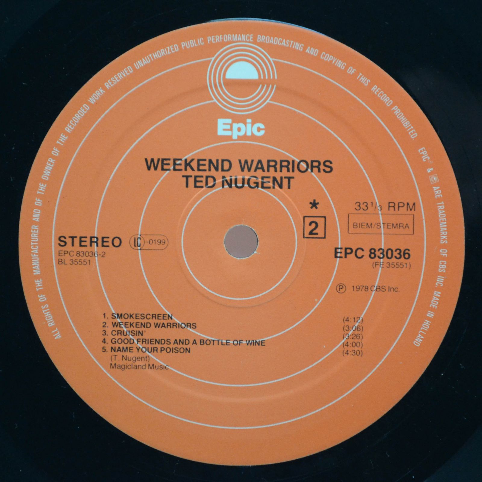 Ted Nugent — Weekend Warriors, 1978
