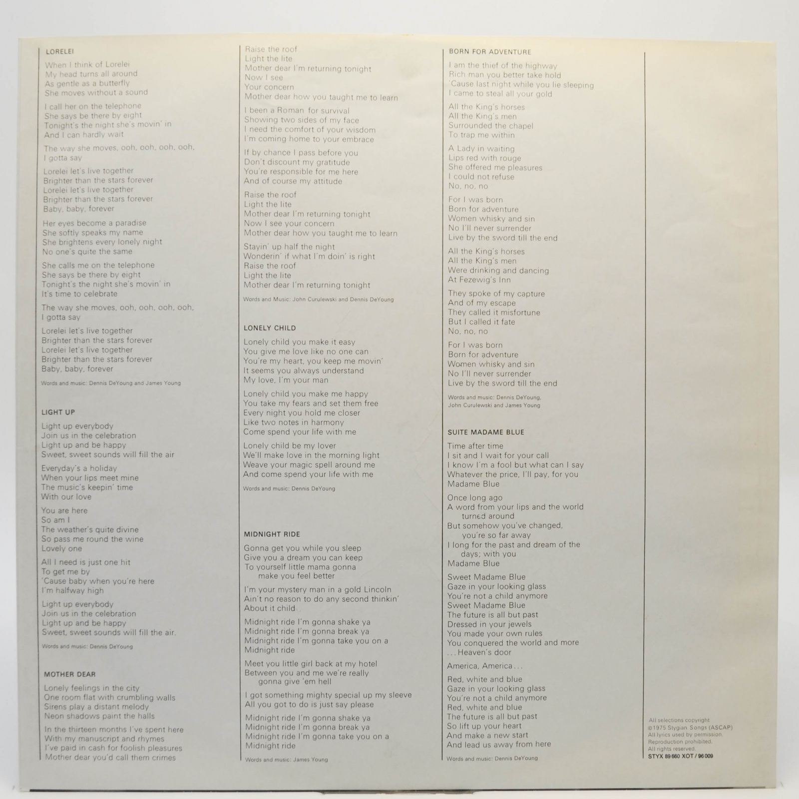 Styx — Equinox, 1976