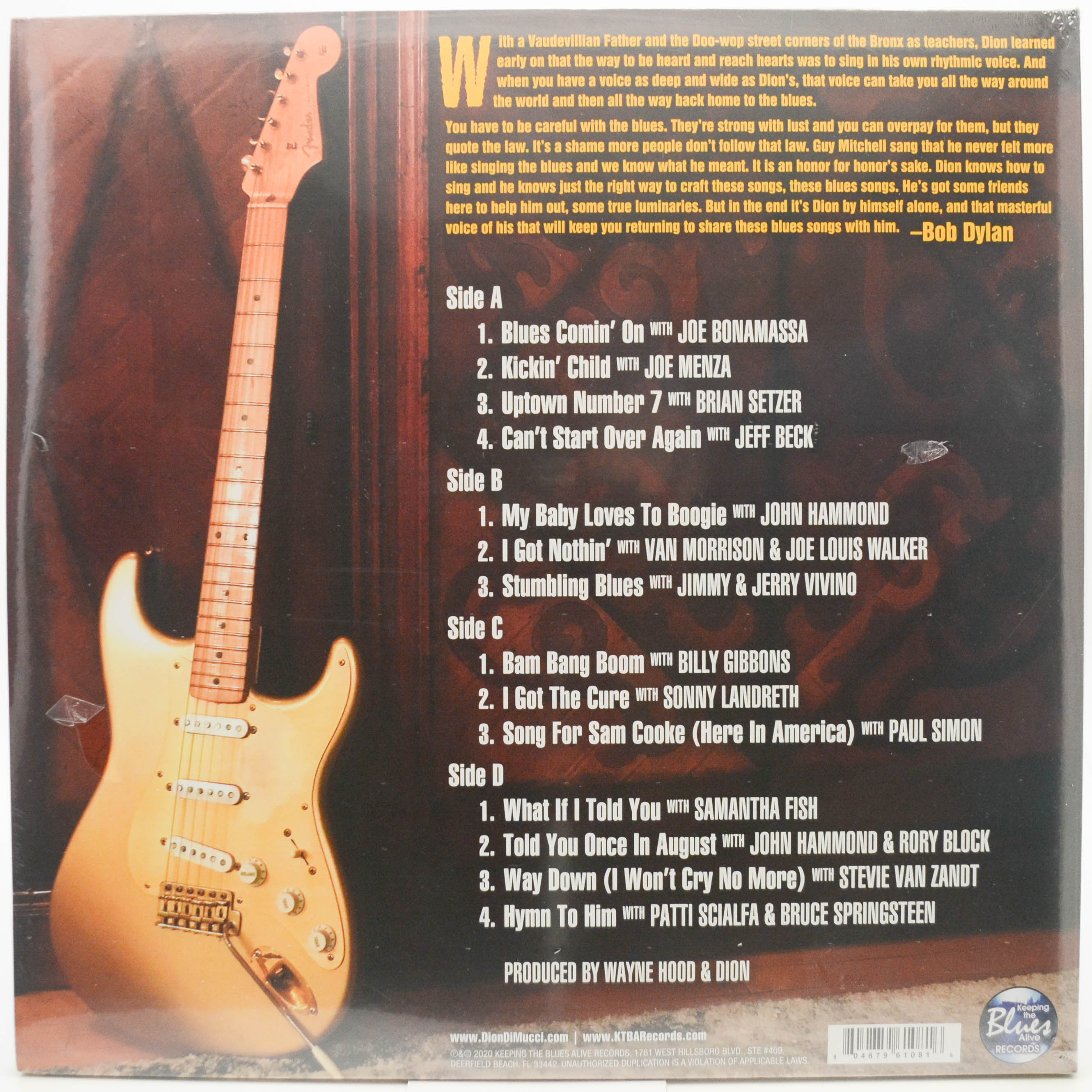 Виниловая пластинка Dion — Blues With Friends (2LP, USA), 2020
