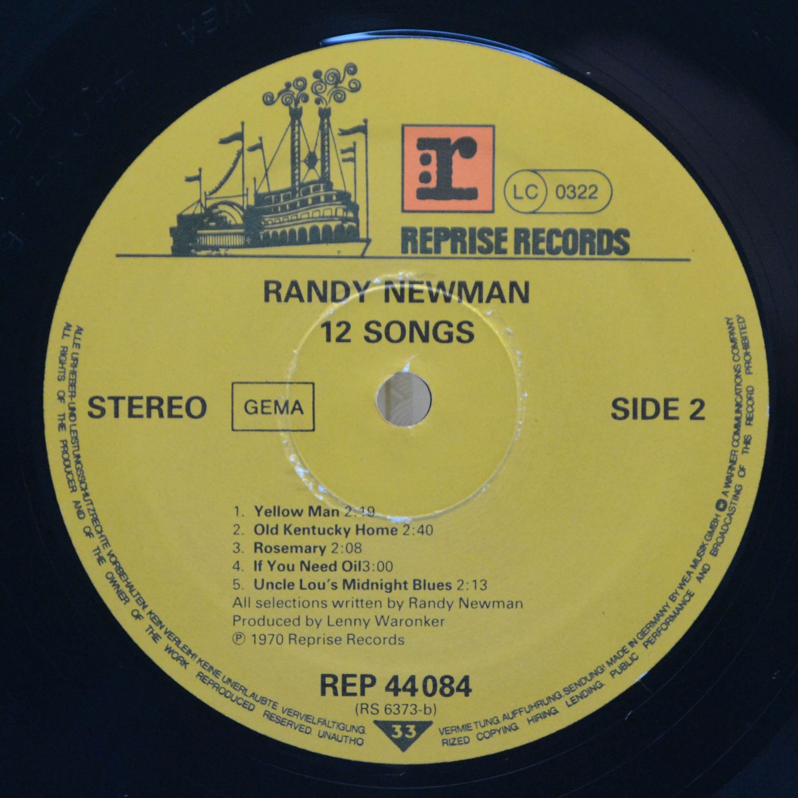 Виниловая пластинка Randy Newman — 12 Songs, 1975