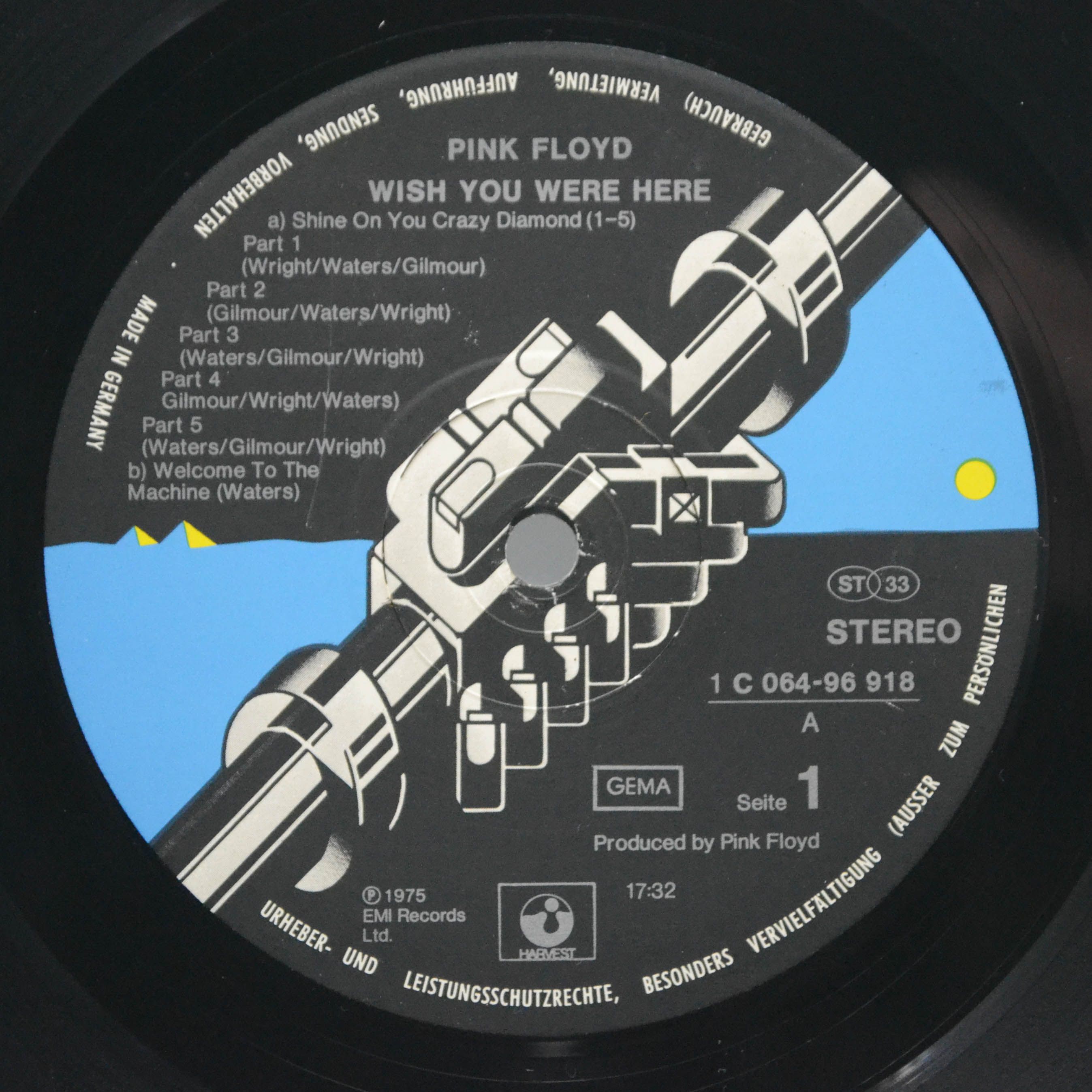 Виниловая пластинка Pink Floyd — Wish You Were Here, 1975