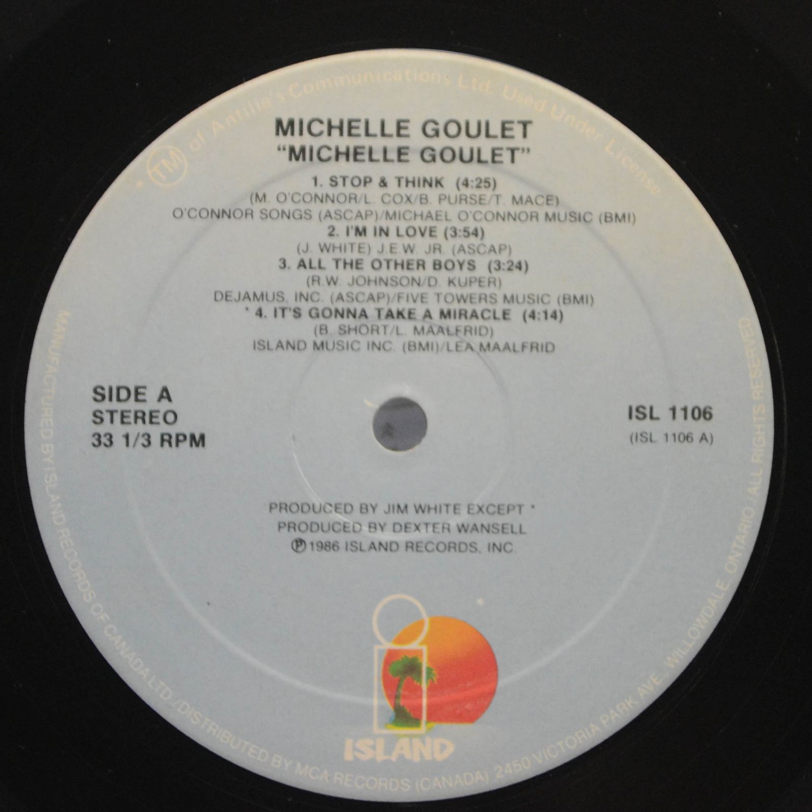 Виниловая пластинка Michelle Goulet — Michelle Goulet, 1986