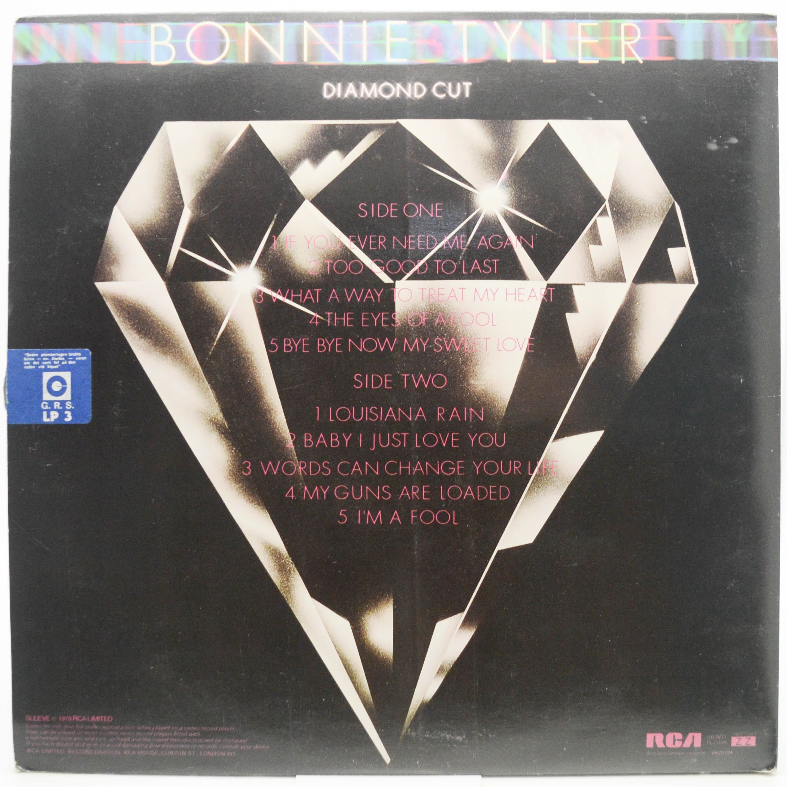 Виниловая пластинка Bonnie Tyler — Diamond Cut (1-st, UK), 1979