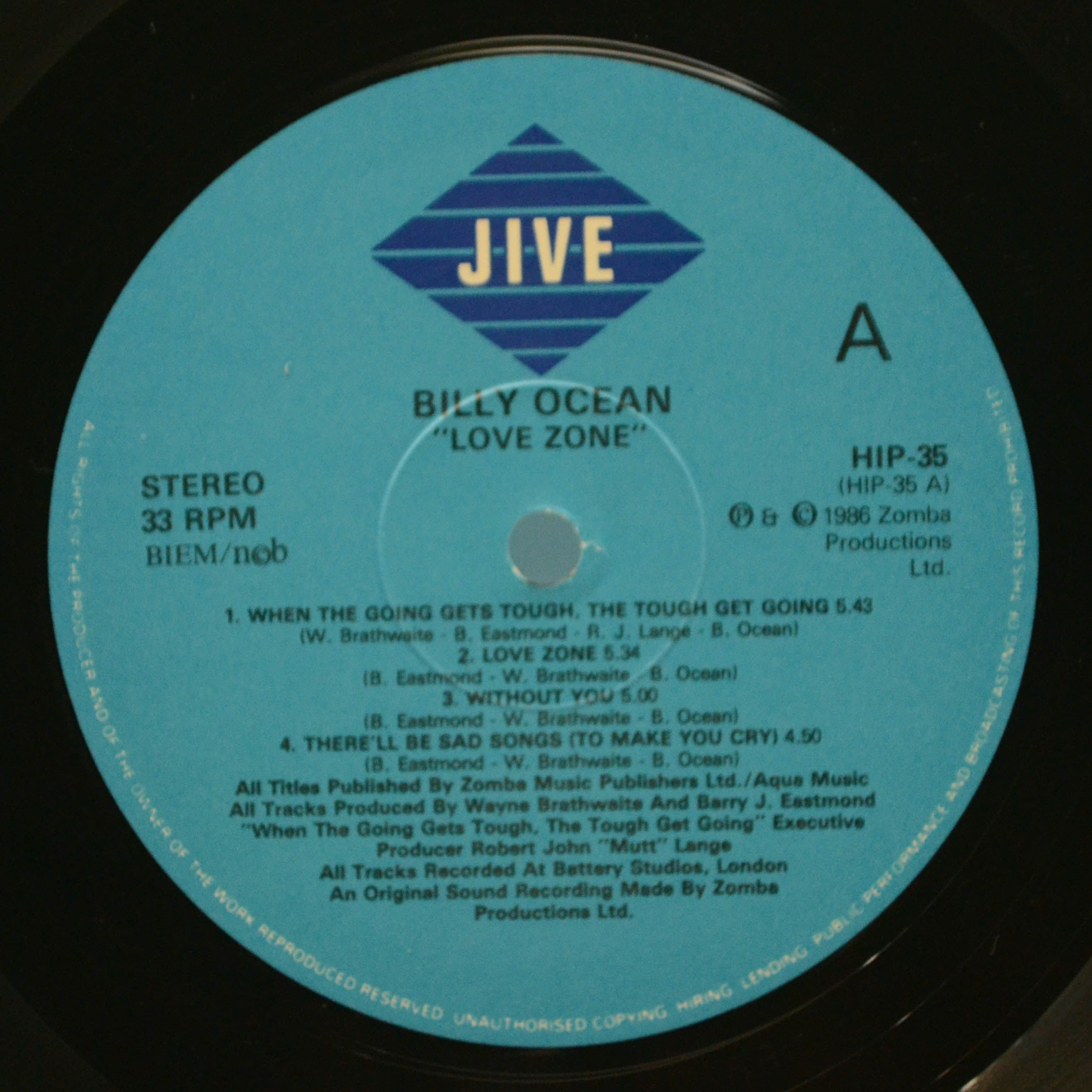 Виниловая пластинка Billy Ocean — Love Zone, 1986