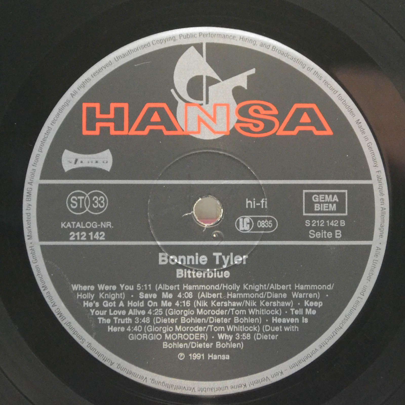 Bonnie Tyler — Bitterblue, 1991