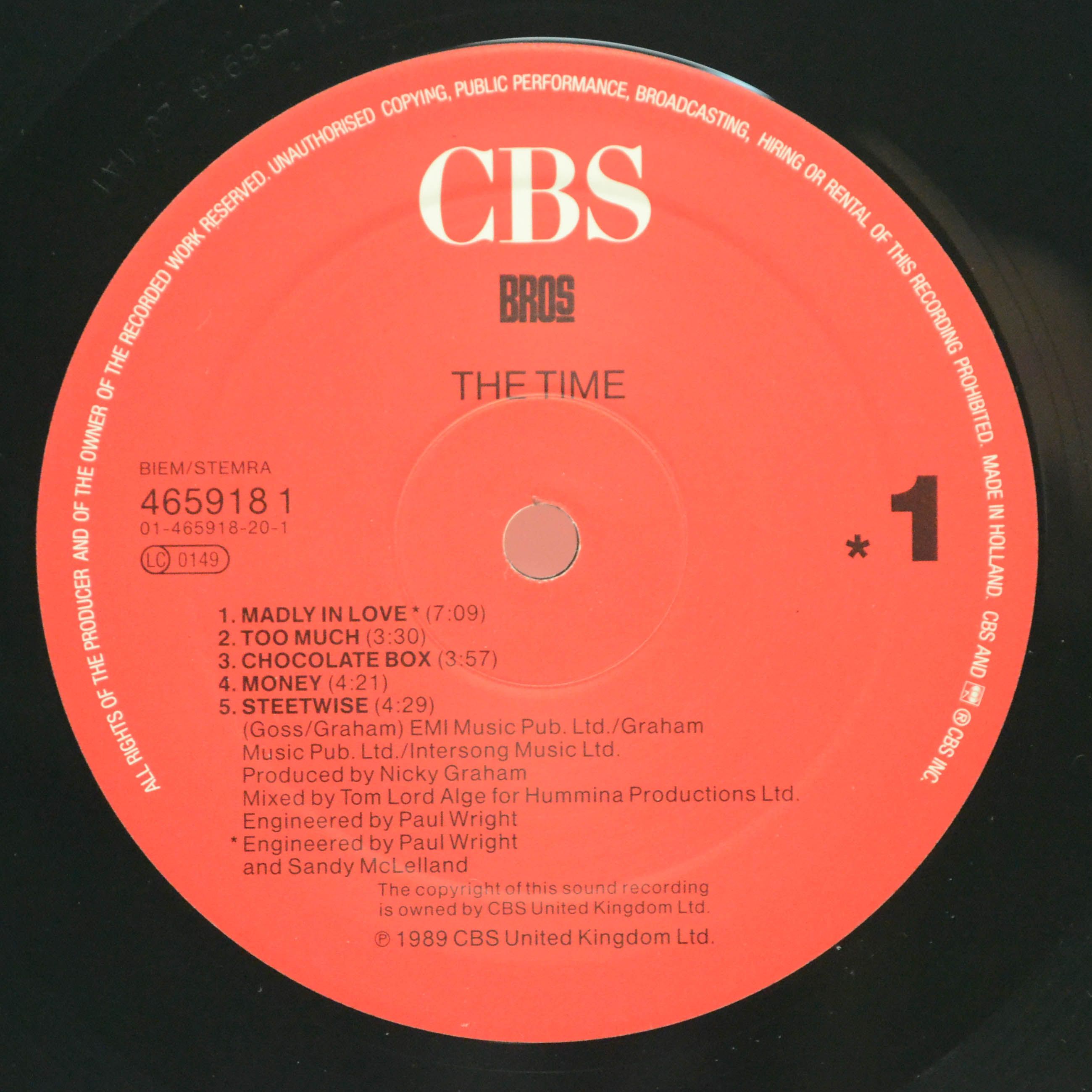 Виниловая пластинка Bros — The Time, 1989