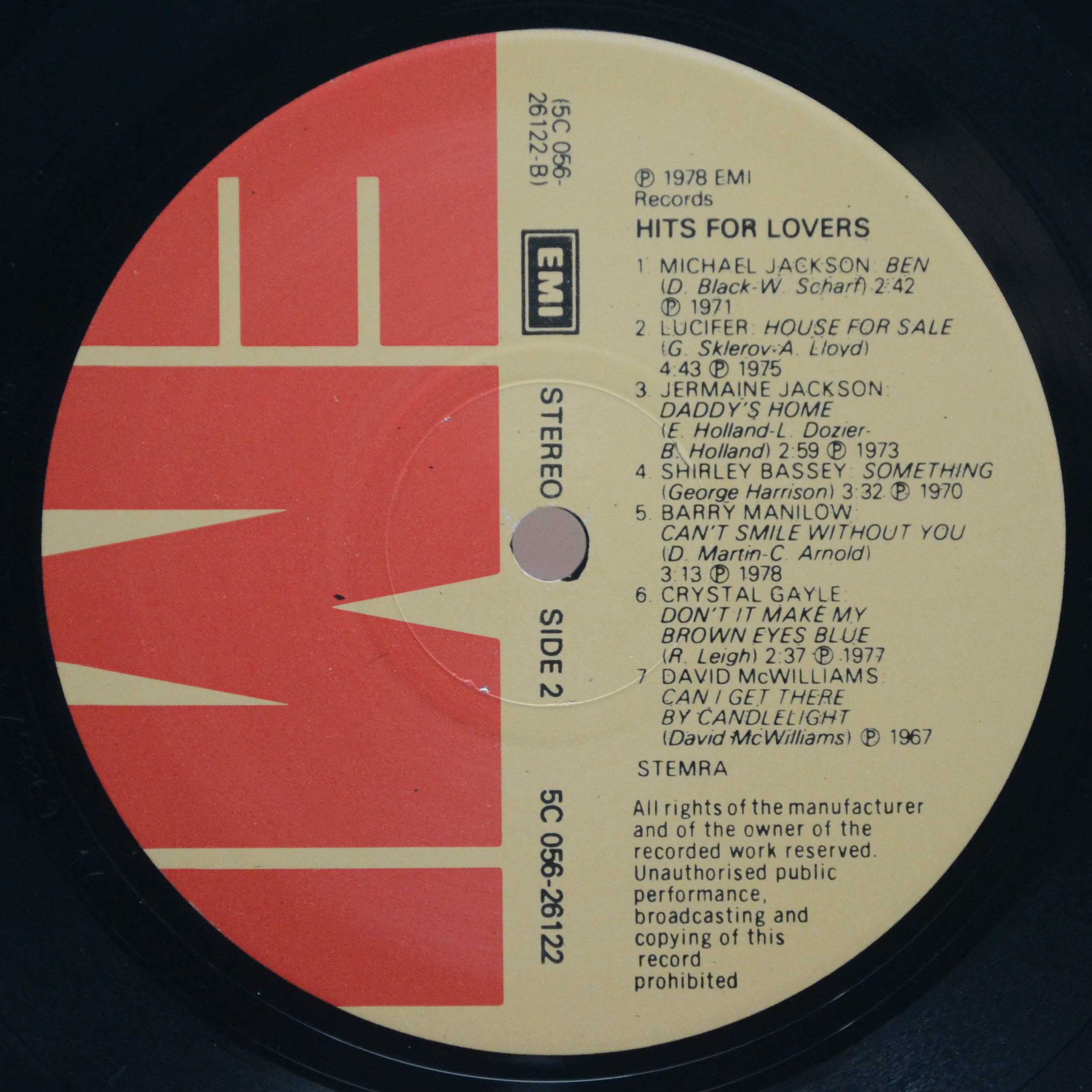 Various — Hits For Lovers, 1978