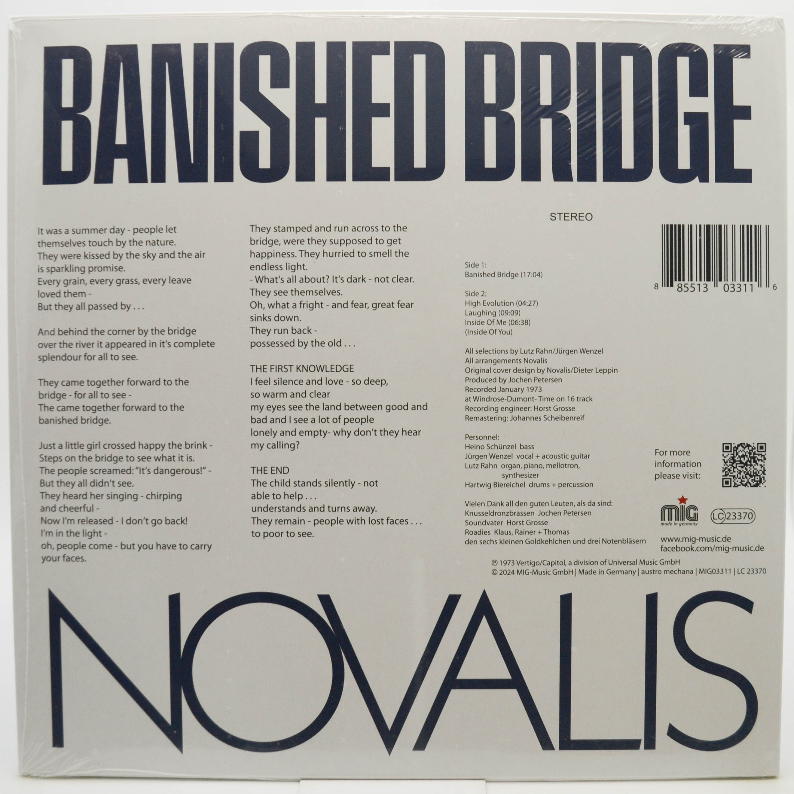 Виниловая пластинка Novalis — Banished Bridge, 1972