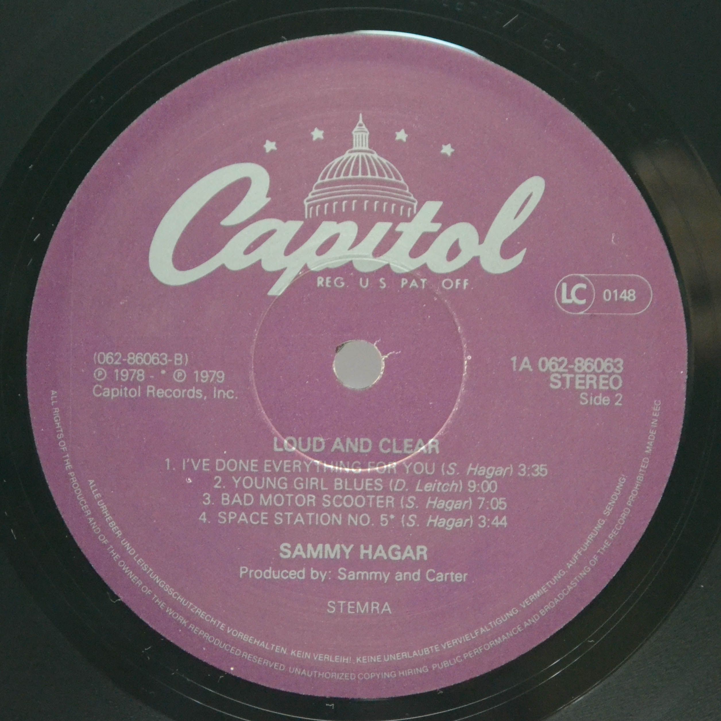Виниловая пластинка Sammy Hagar — Loud And Clear, 1978