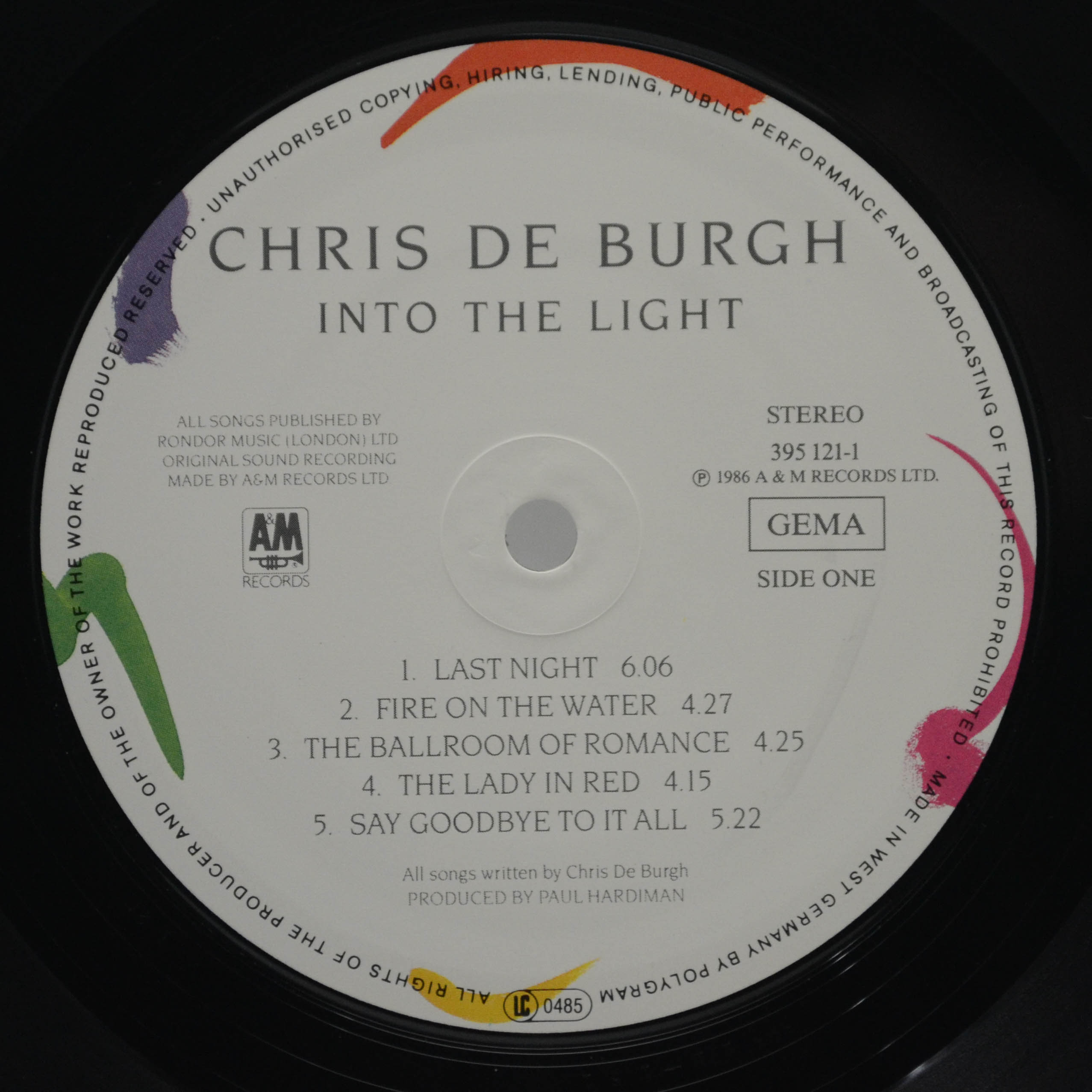 Виниловая пластинка Chris de Burgh — Into The Light, 1986