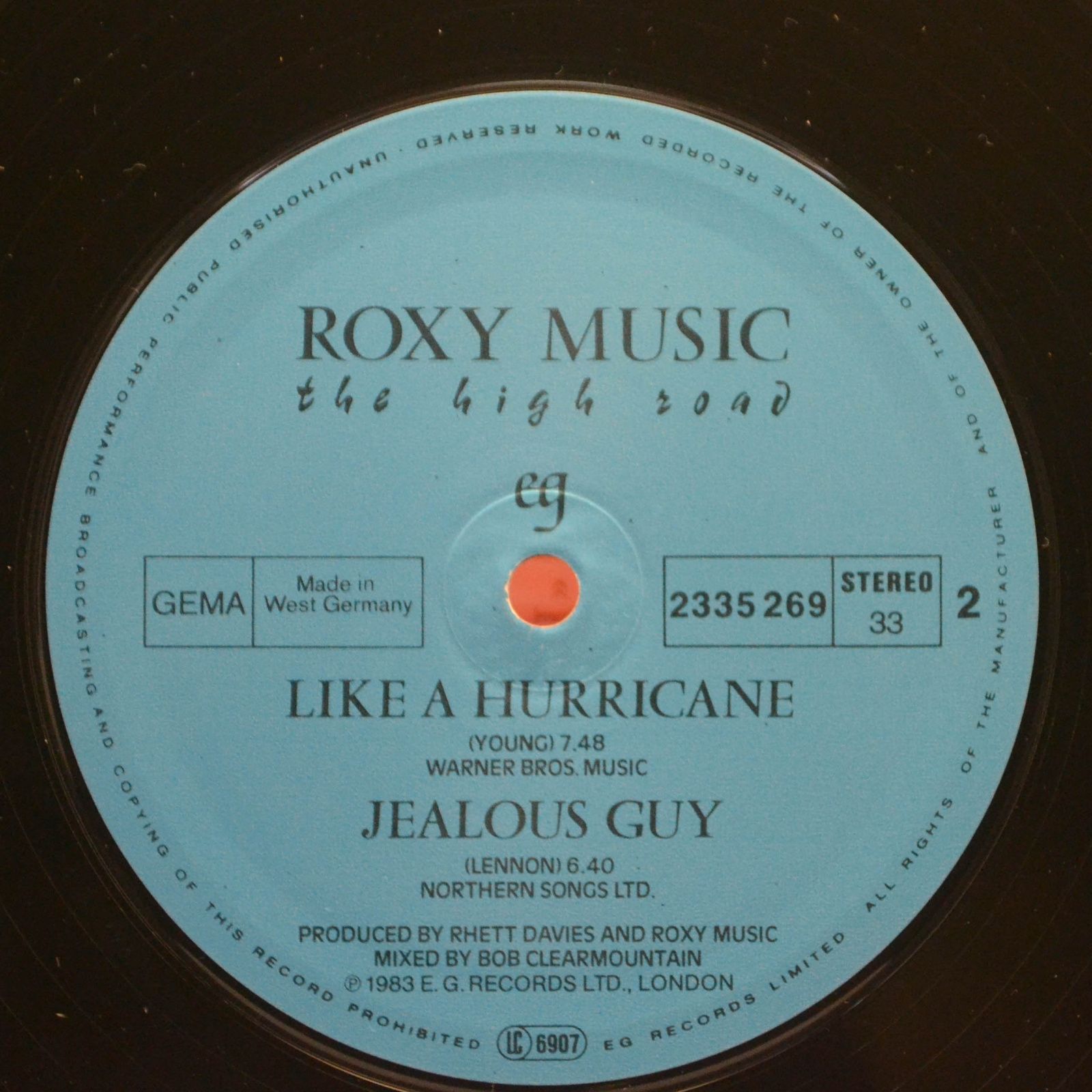 Виниловая пластинка Roxy Music — The High Road, 1983