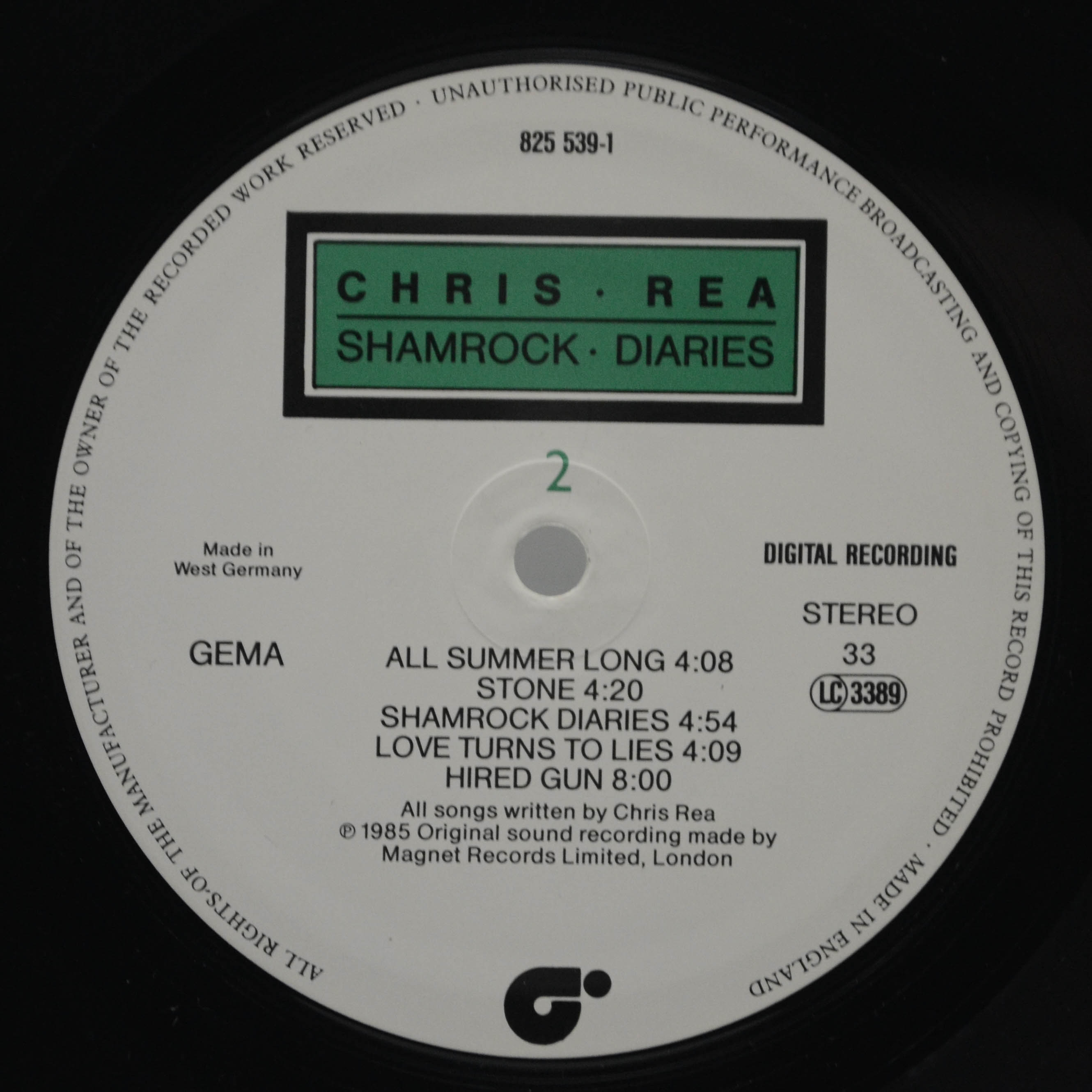 Chris Rea — Shamrock Diaries, 1985
