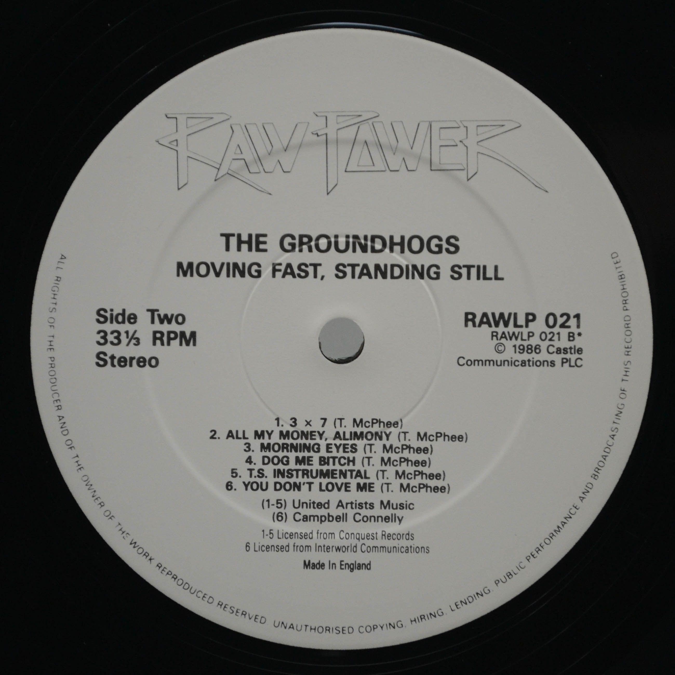 Groundhogs — Moving Fast - Standing Still (2LP, UK), 1986