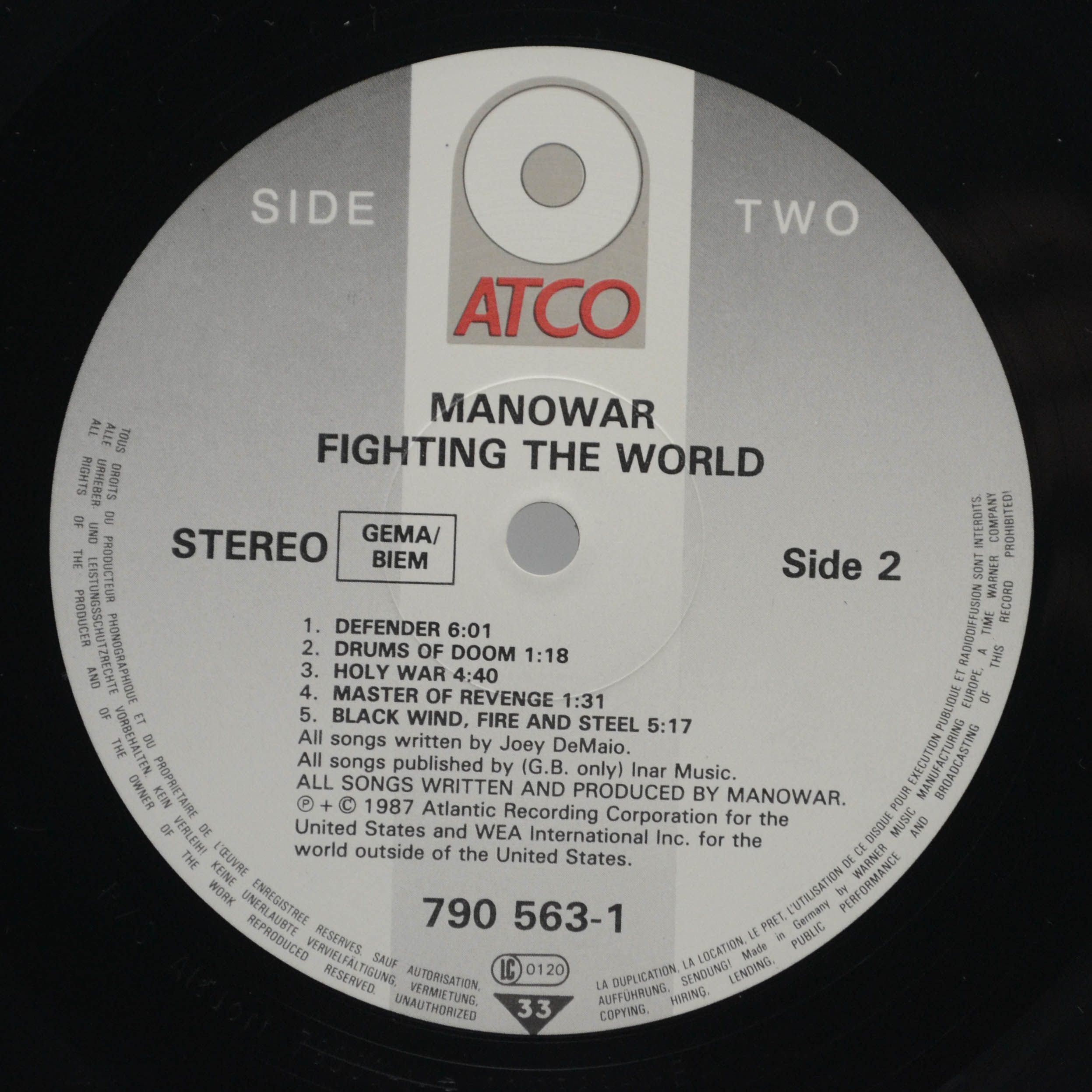 Manowar — Fighting The World, 1987