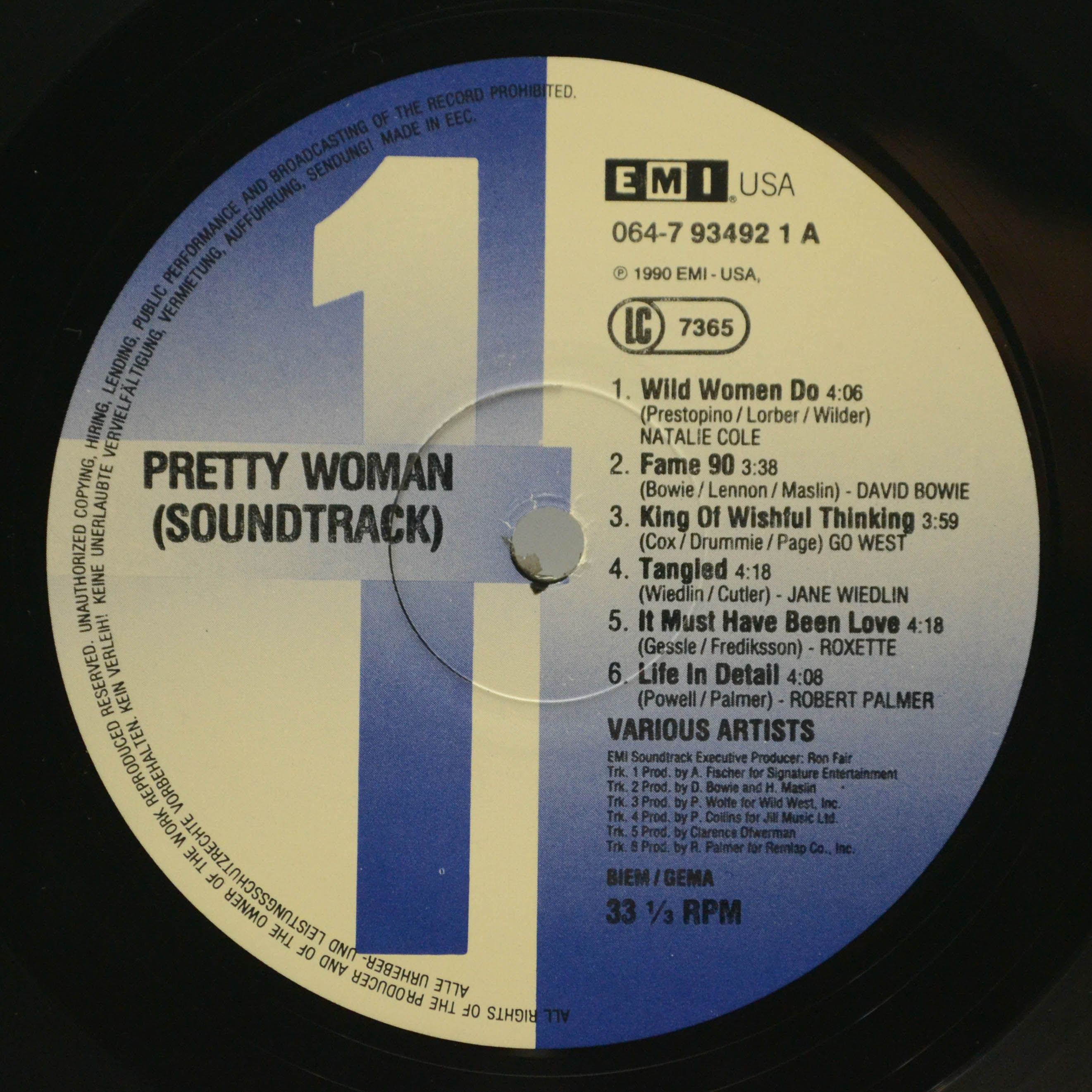 Various — Pretty Woman (Original Motion Picture Soundtrack), 1990