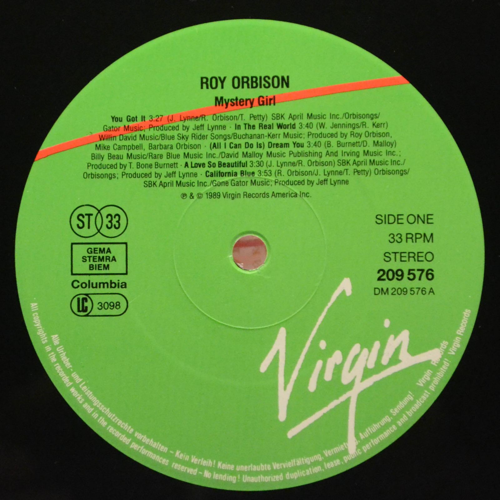 Виниловая пластинка Roy Orbison — Mystery Girl, 1989