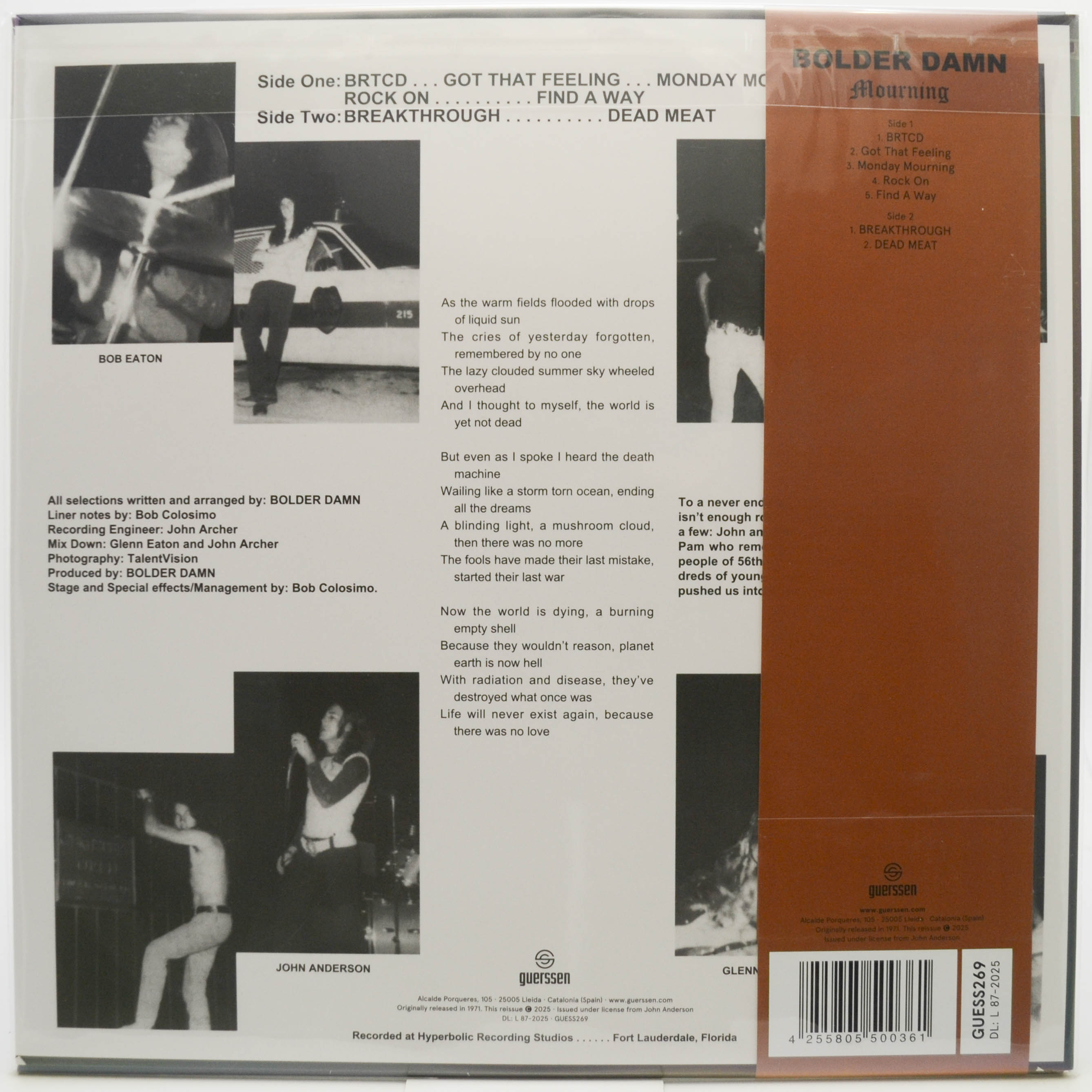 Виниловая пластинка Bolder Damn — Mourning, 1971