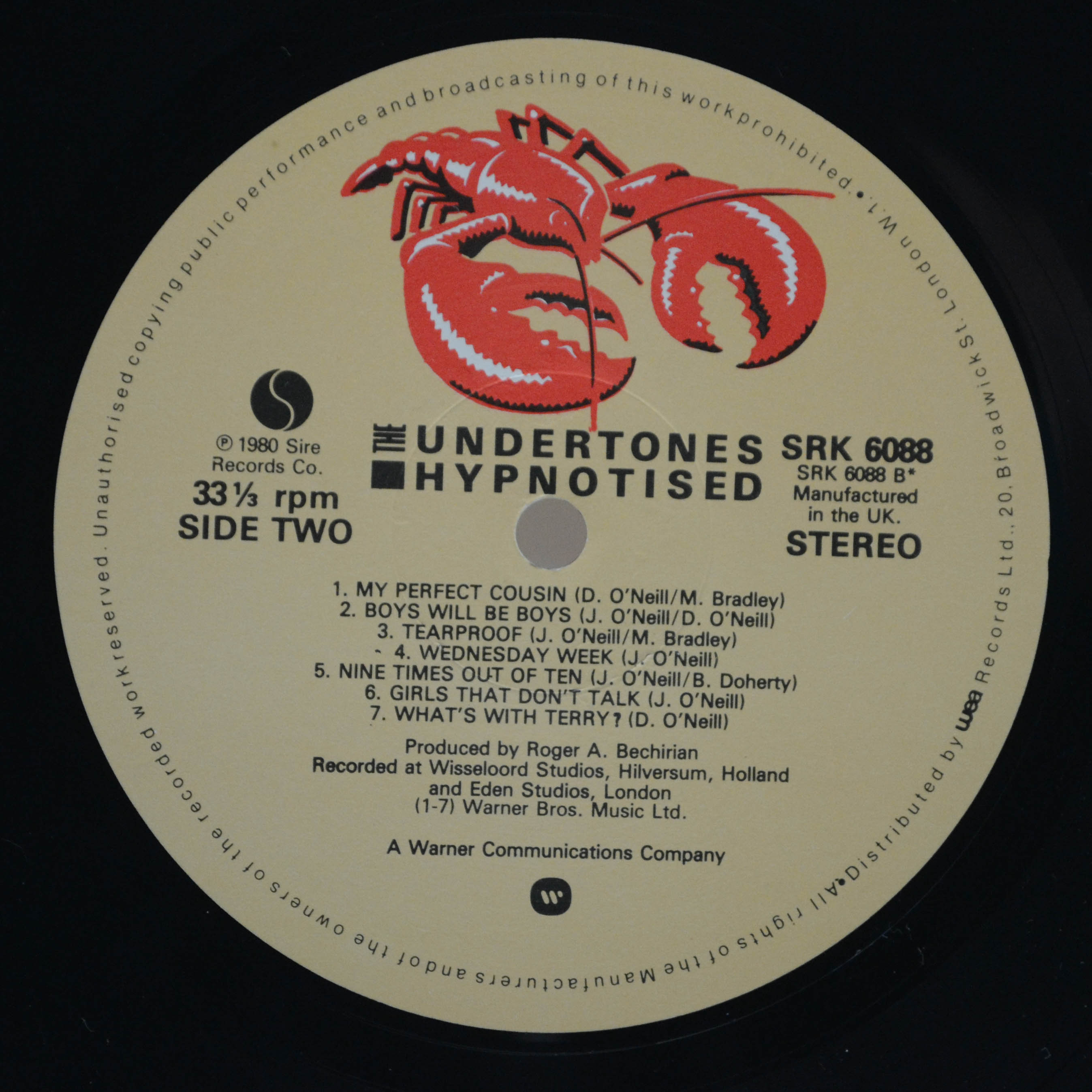 Виниловая пластинка Undertones — Hypnotised (1-st, UK), 1980