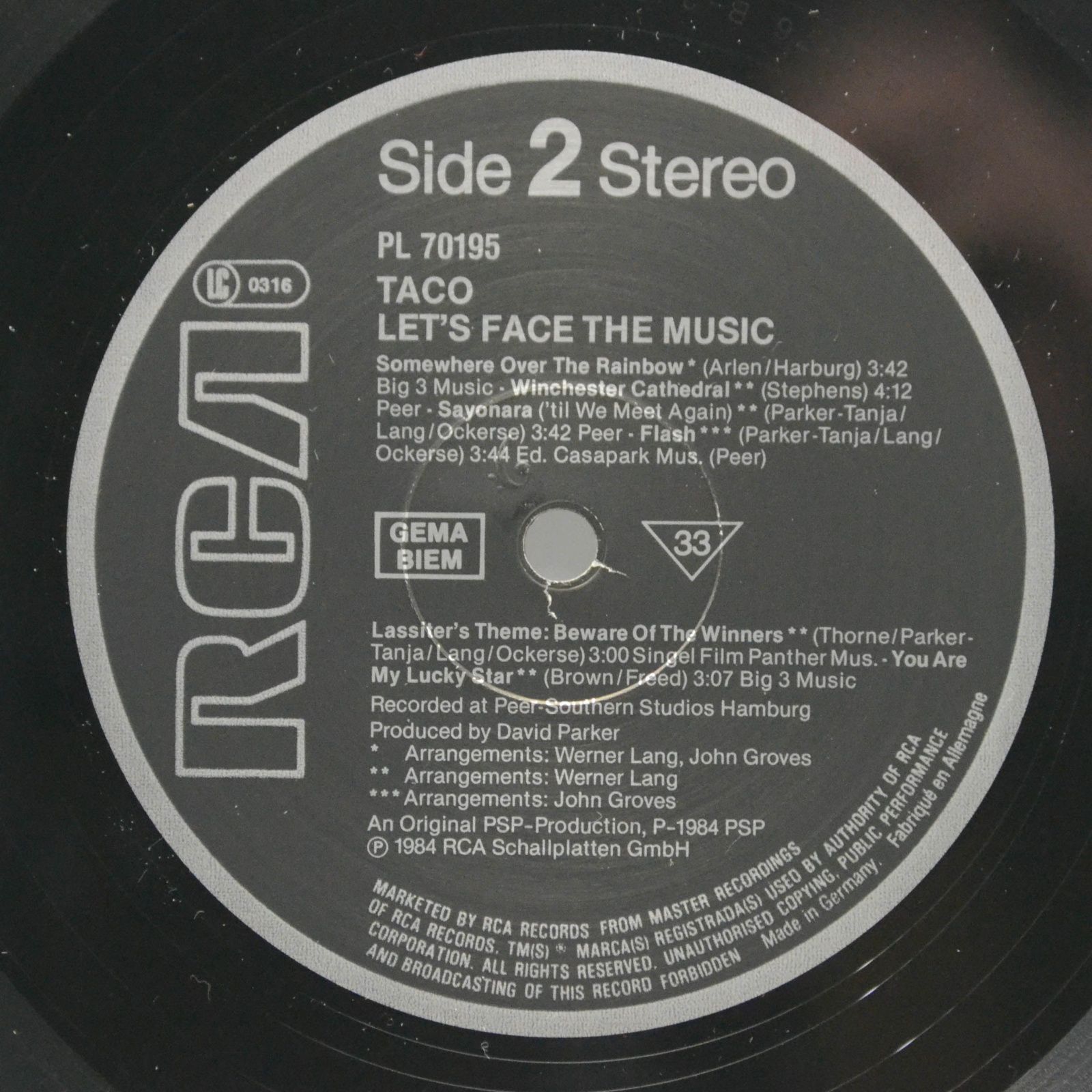 Виниловая пластинка Taco — Let's Face The Music, 1984