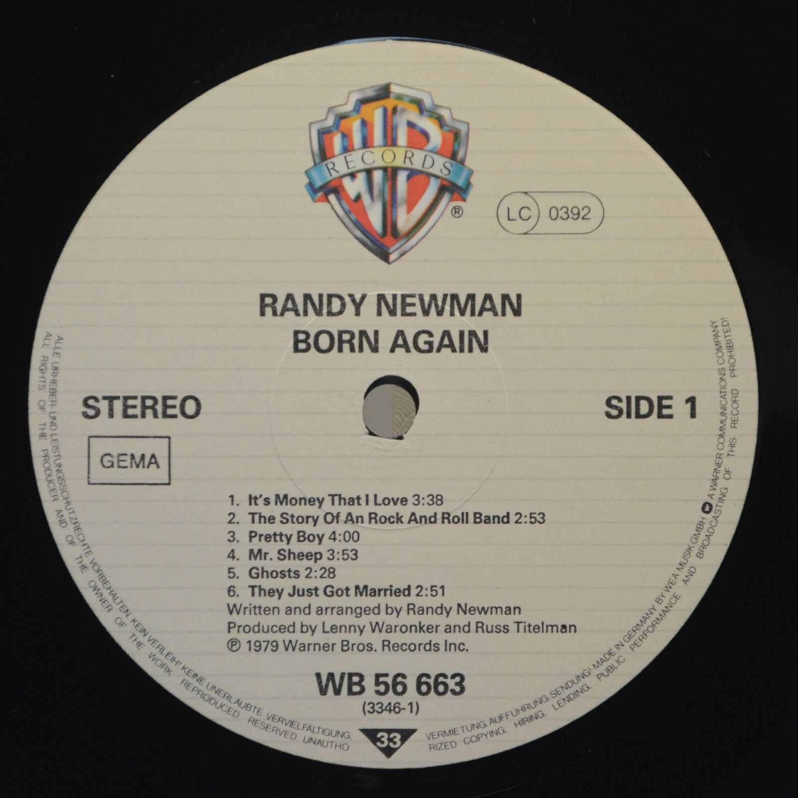 Виниловая пластинка Randy Newman — Born Again, 1979