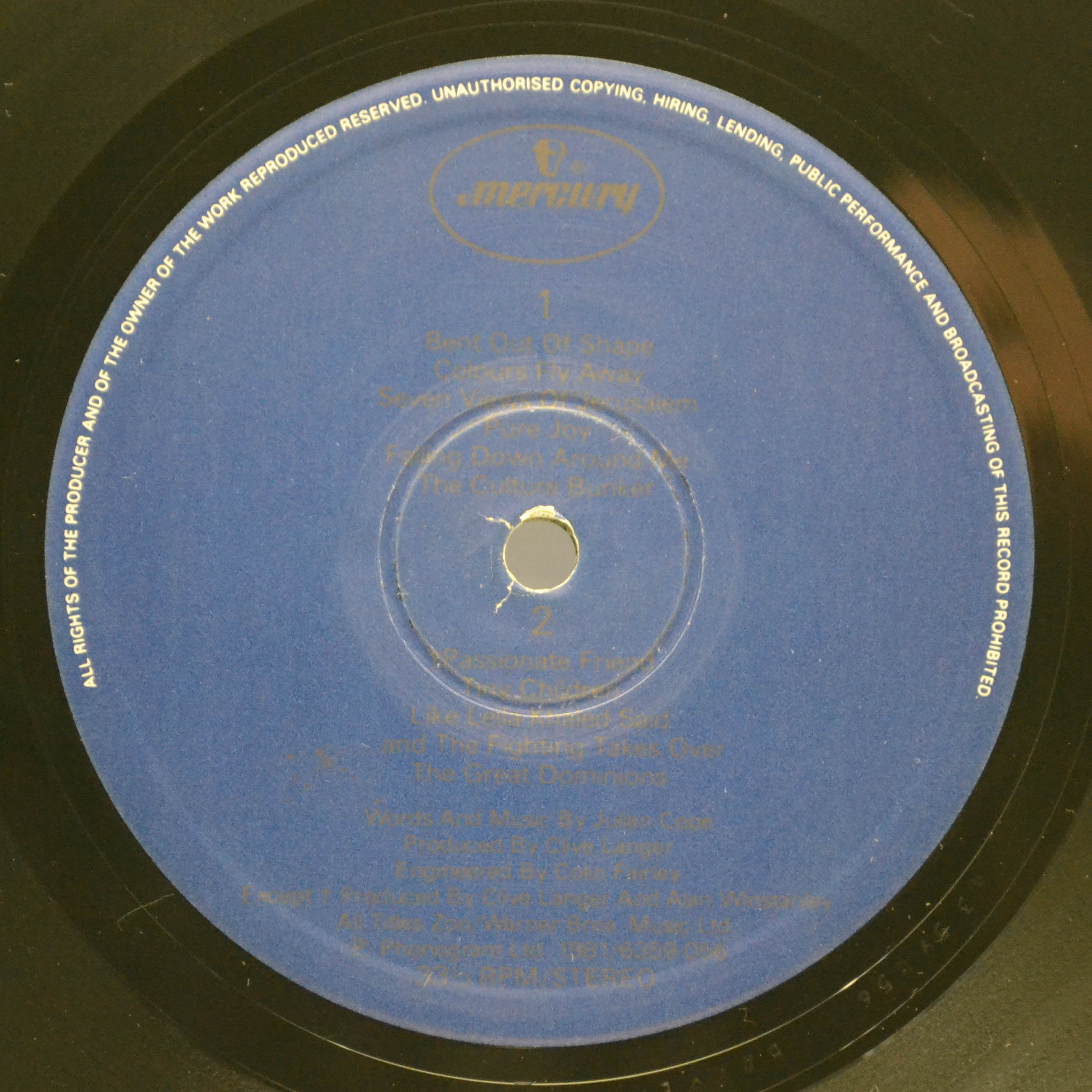 Виниловая пластинка Teardrop Explodes — Wilder (1-st, UK), 1981