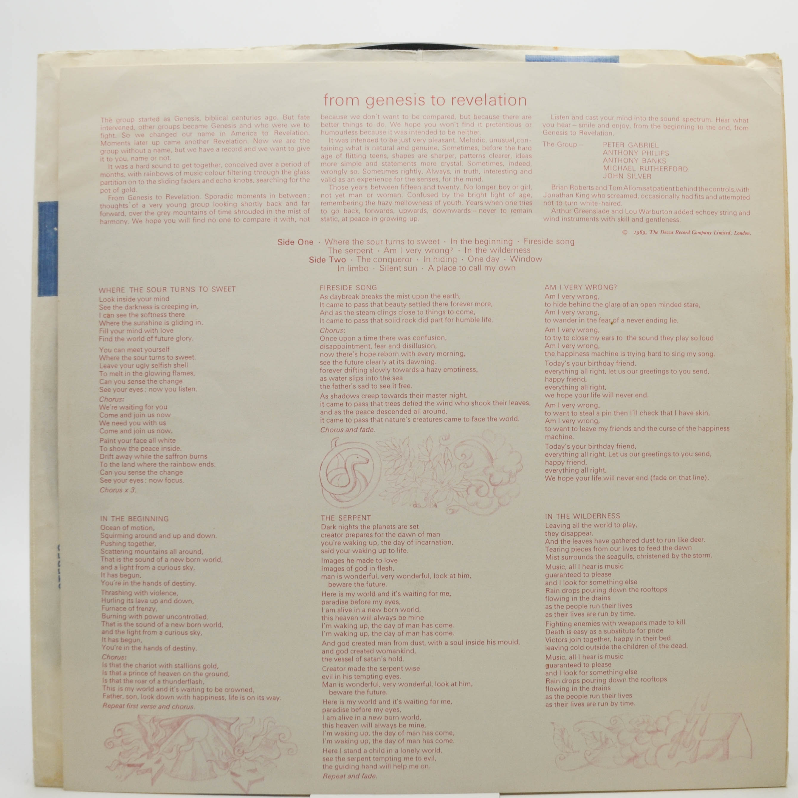 Genesis — From Genesis To Revelation (UK), 1969