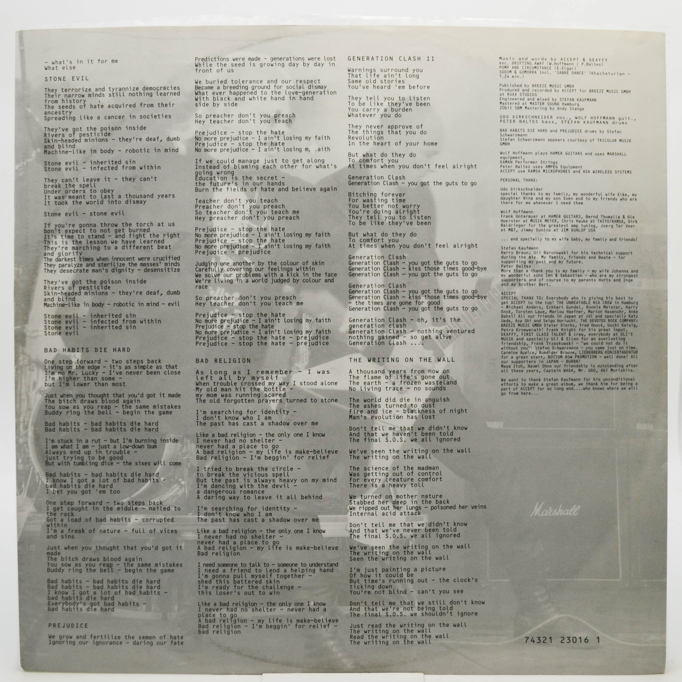 Accept — Death Row (2LP), 1994