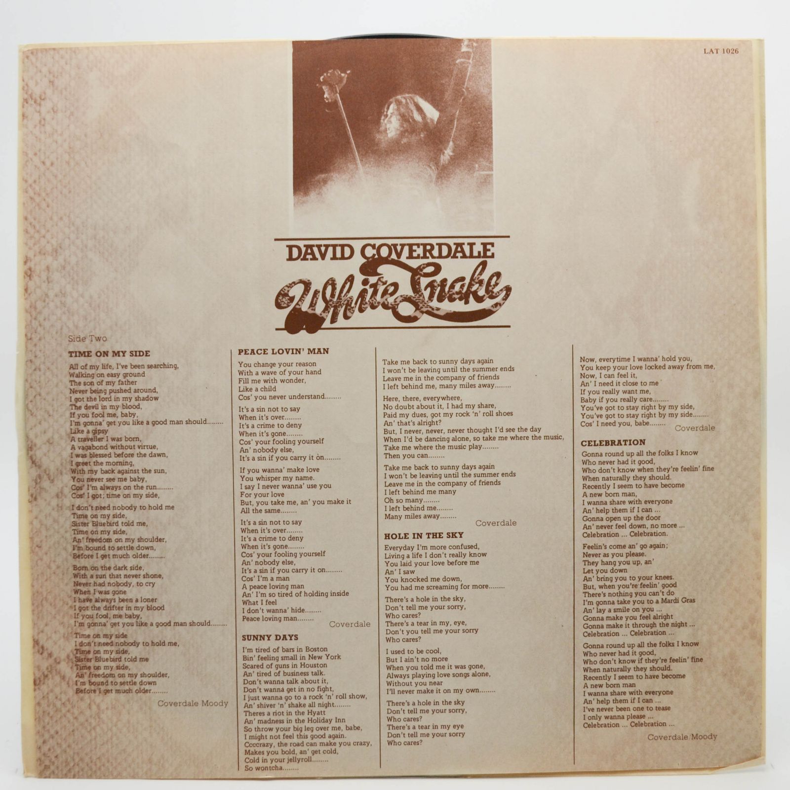 Виниловая пластинка David Coverdale — White Snake, 1977
