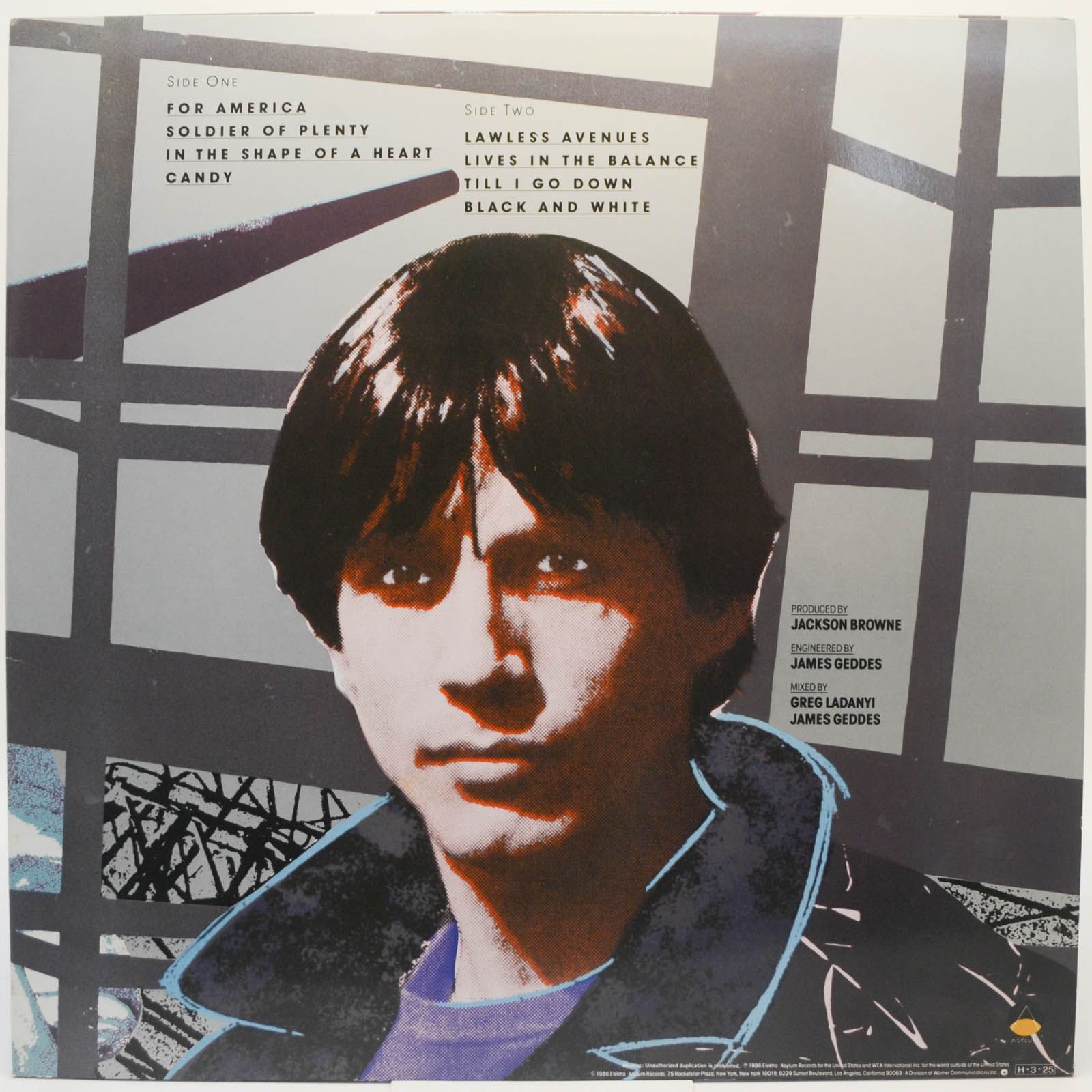 Виниловая пластинка Jackson Browne — Lives In The Balance, 1986