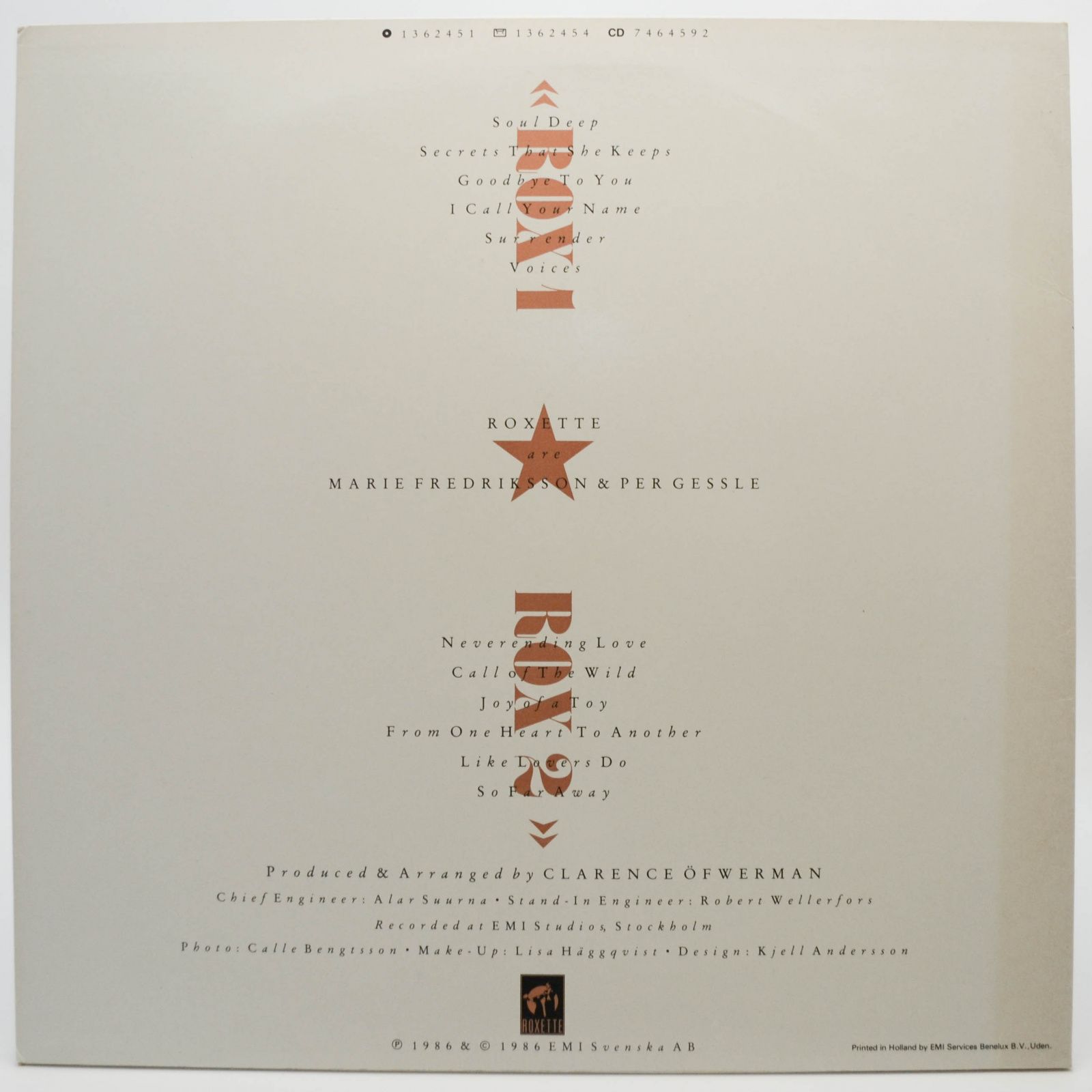 Roxette — Pearls Of Passion, 1986