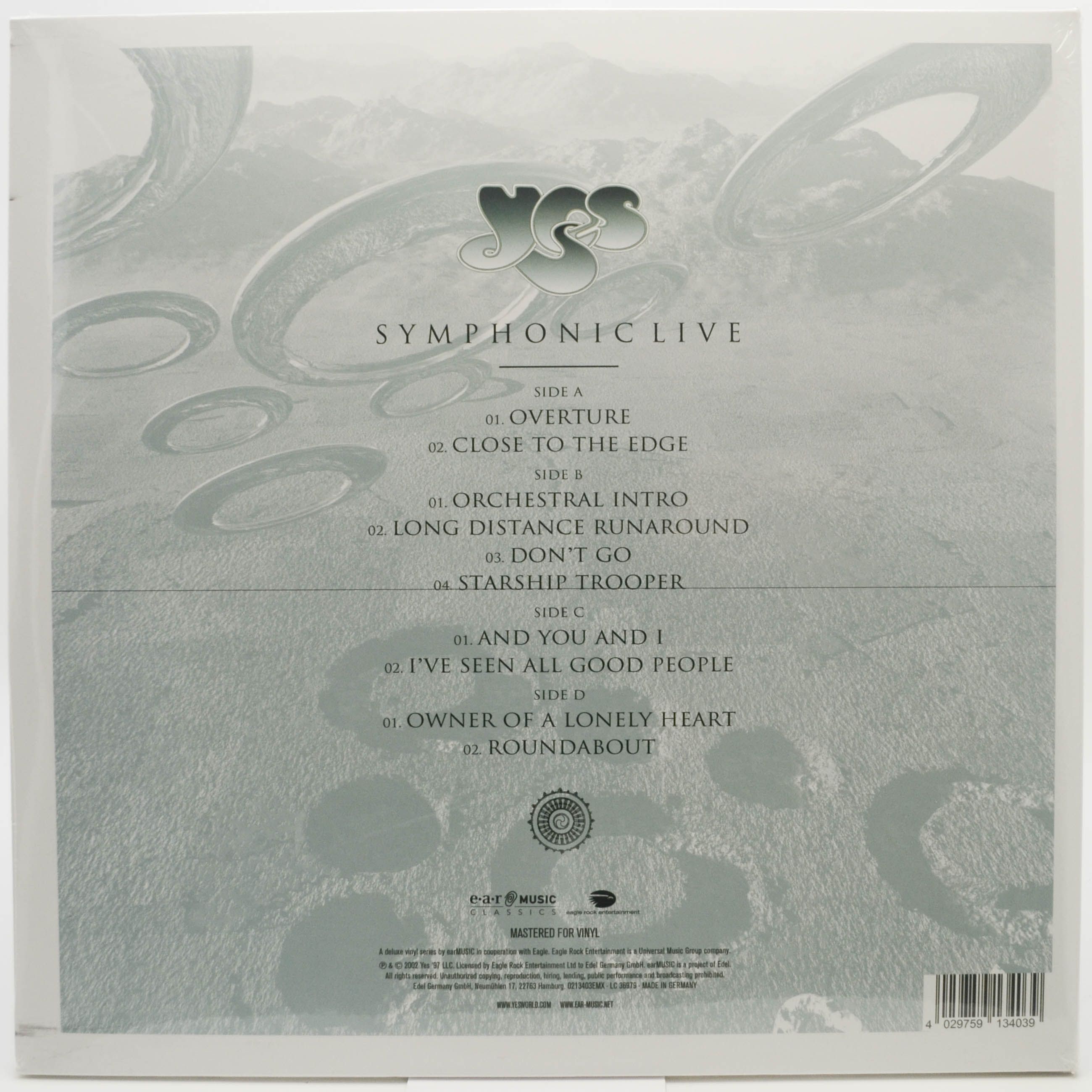 Виниловая пластинка Yes — Symphonic Live (2LP), 2002