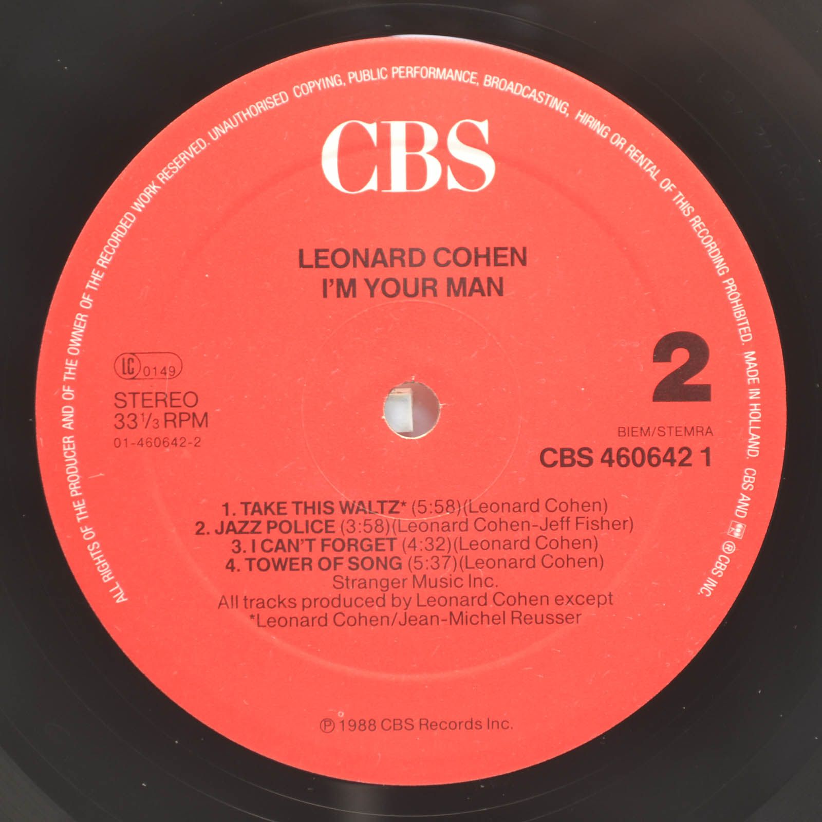 Leonard Cohen — I'm Your Man, 1988