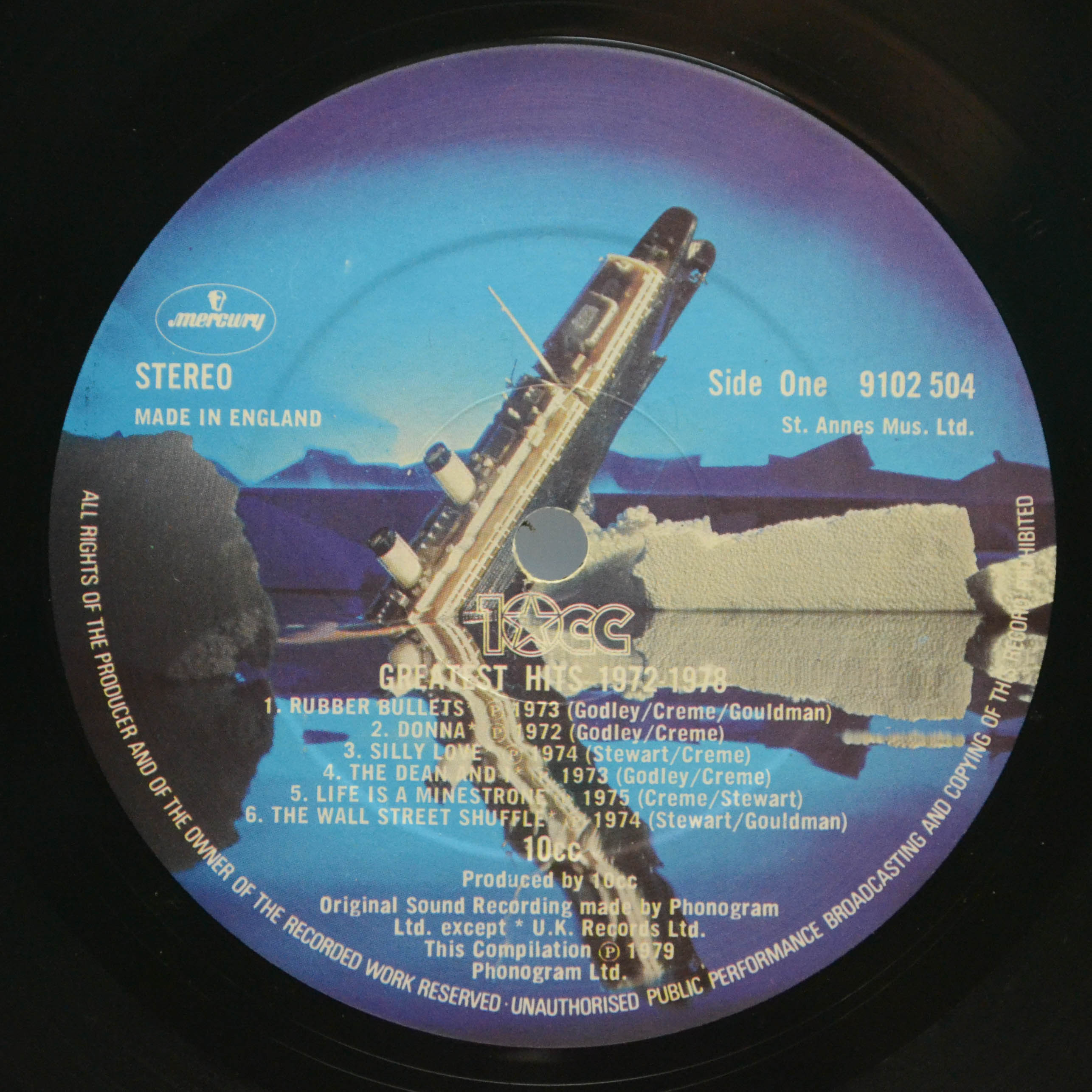 Виниловая пластинка 10cc — Greatest Hits 1972-1978 (1-st, UK), 1979