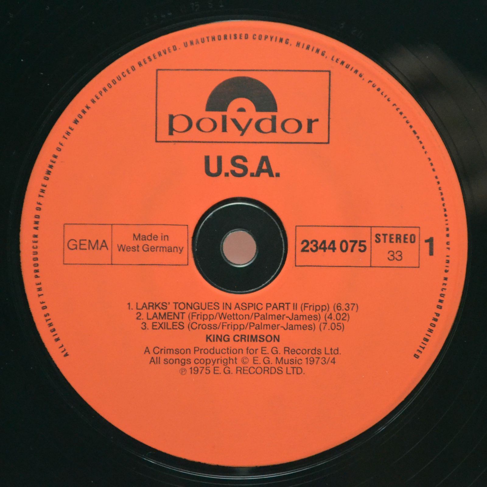 King Crimson — USA, 1977