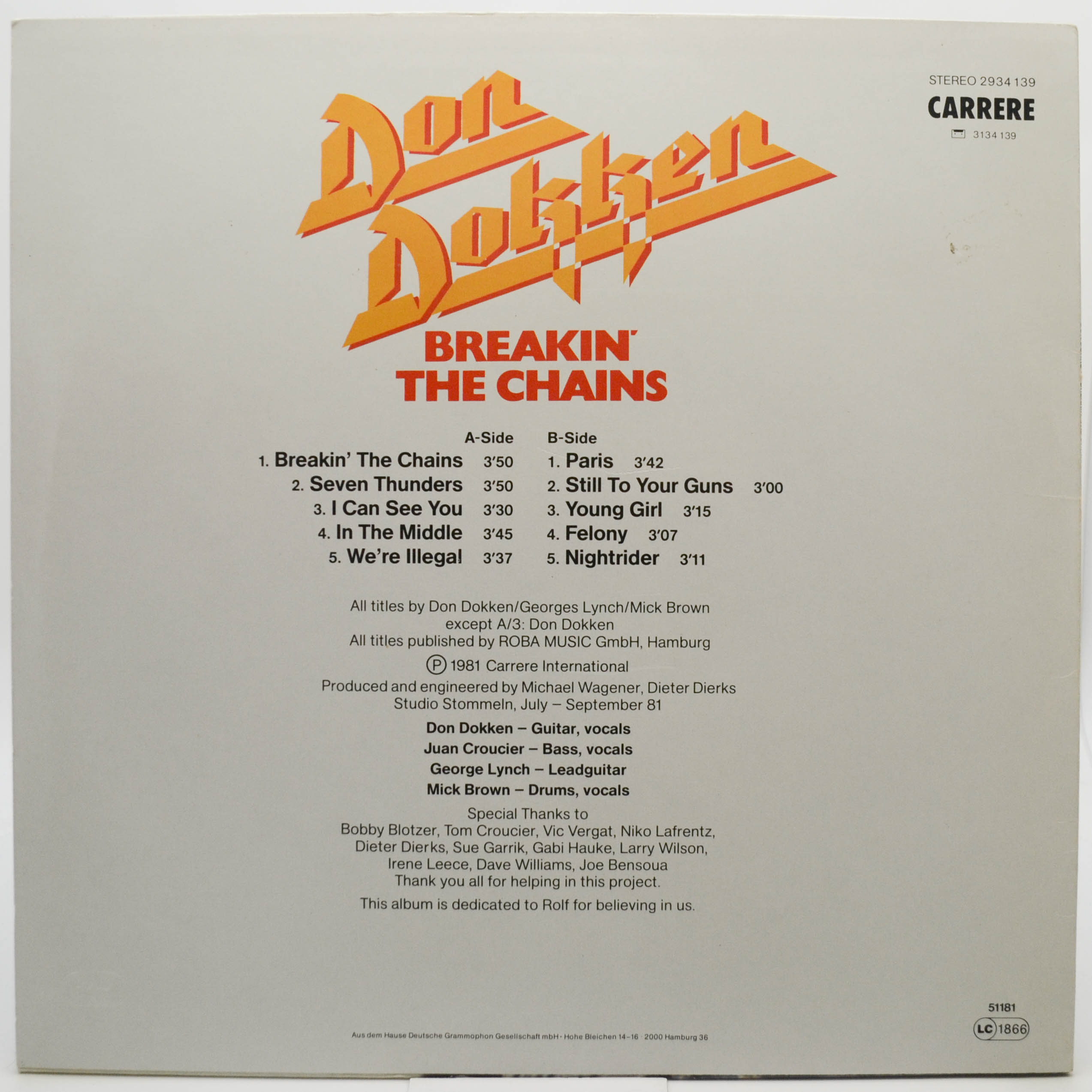 Dokken — Breakin' The Chains, 1981