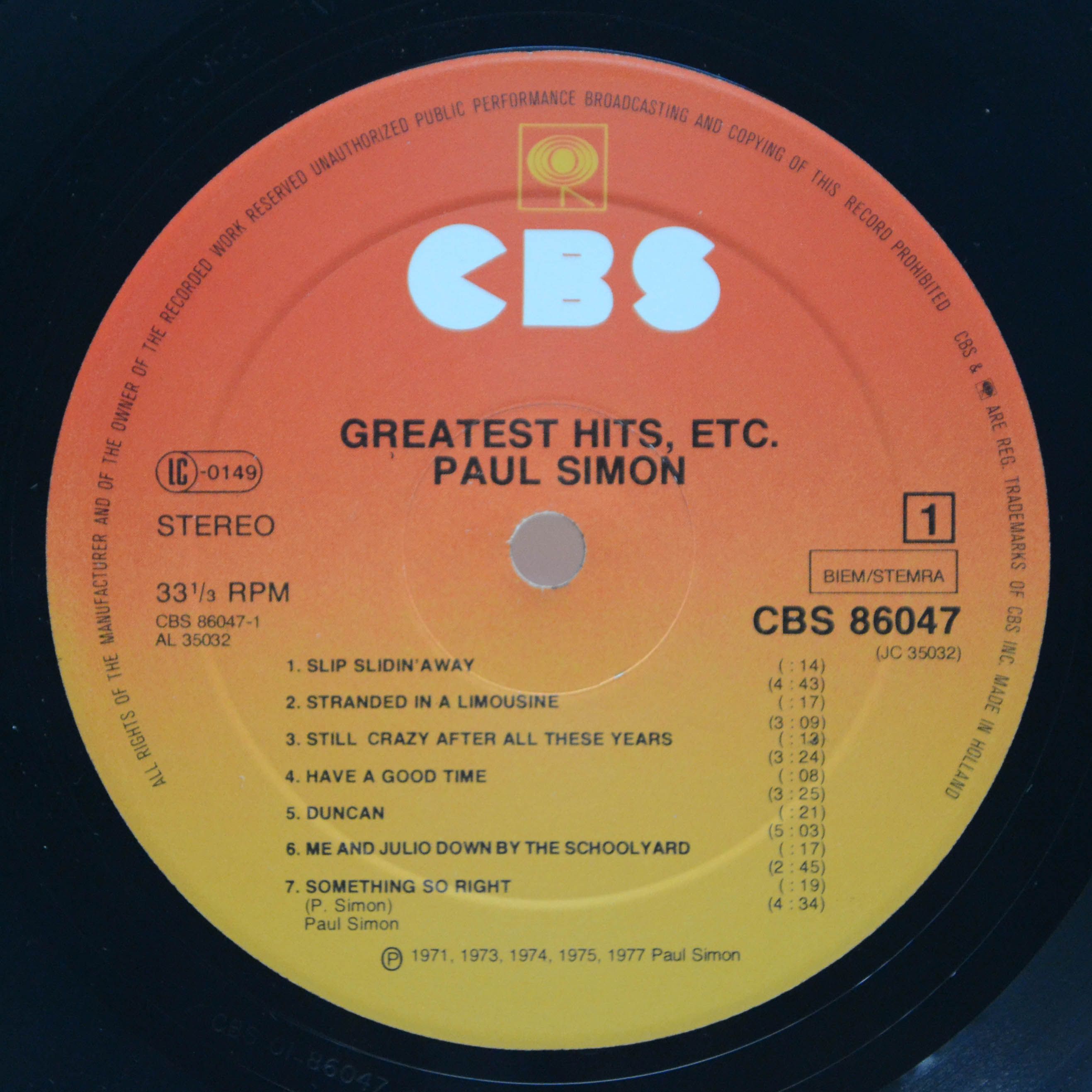 Виниловая пластинка Paul Simon — Greatest Hits, Etc., 1977
