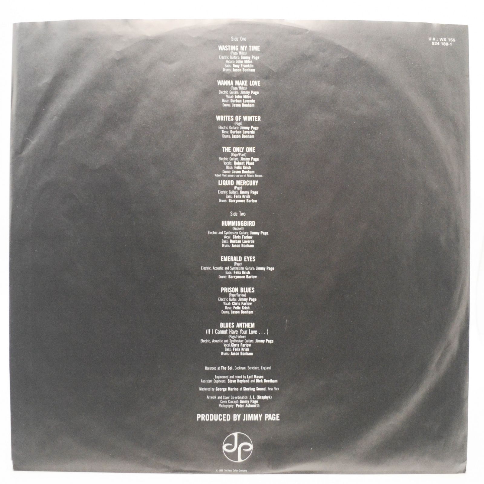 Виниловая пластинка Jimmy Page — Outrider, 1988