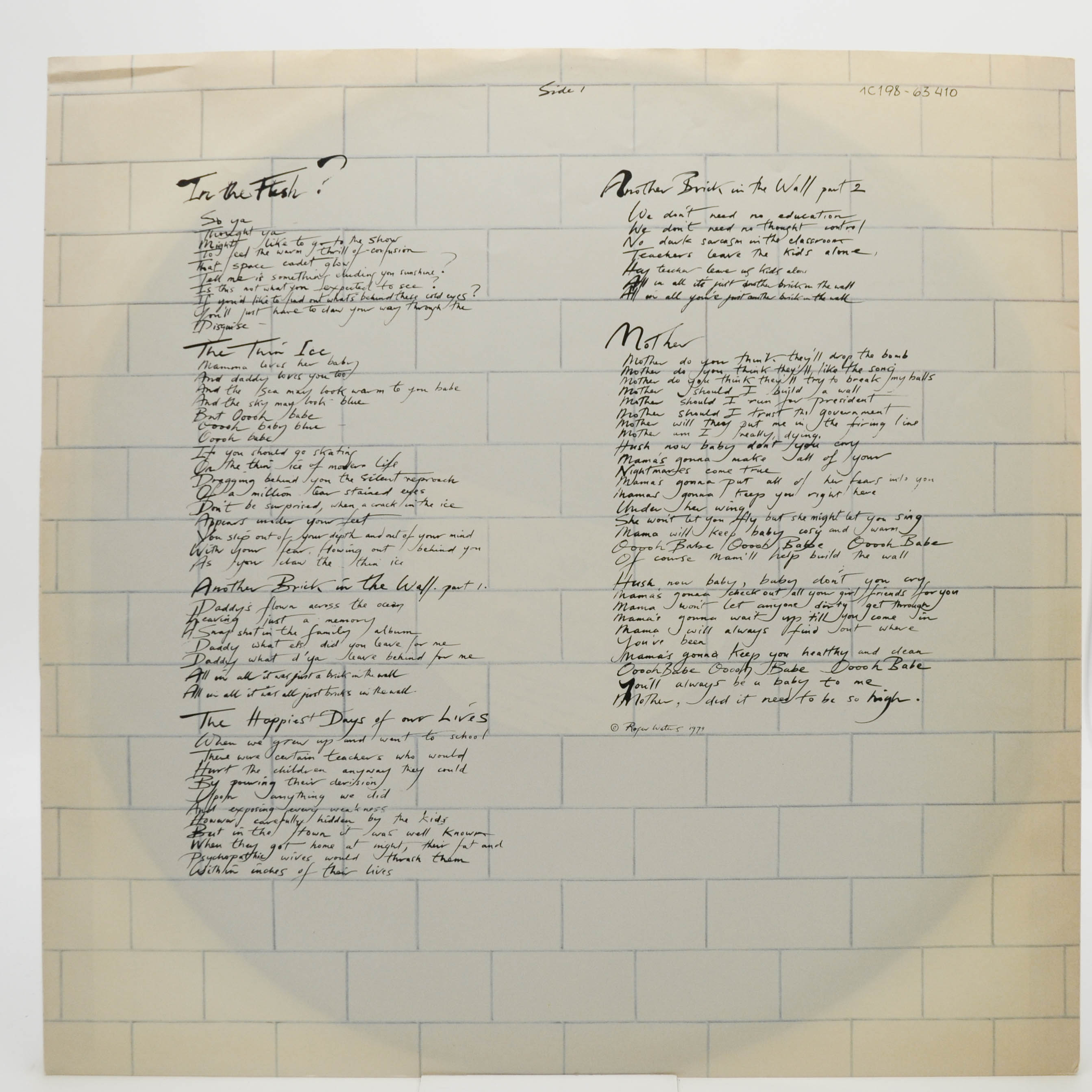 Виниловая пластинка Pink Floyd — The Wall (2LP), 1979