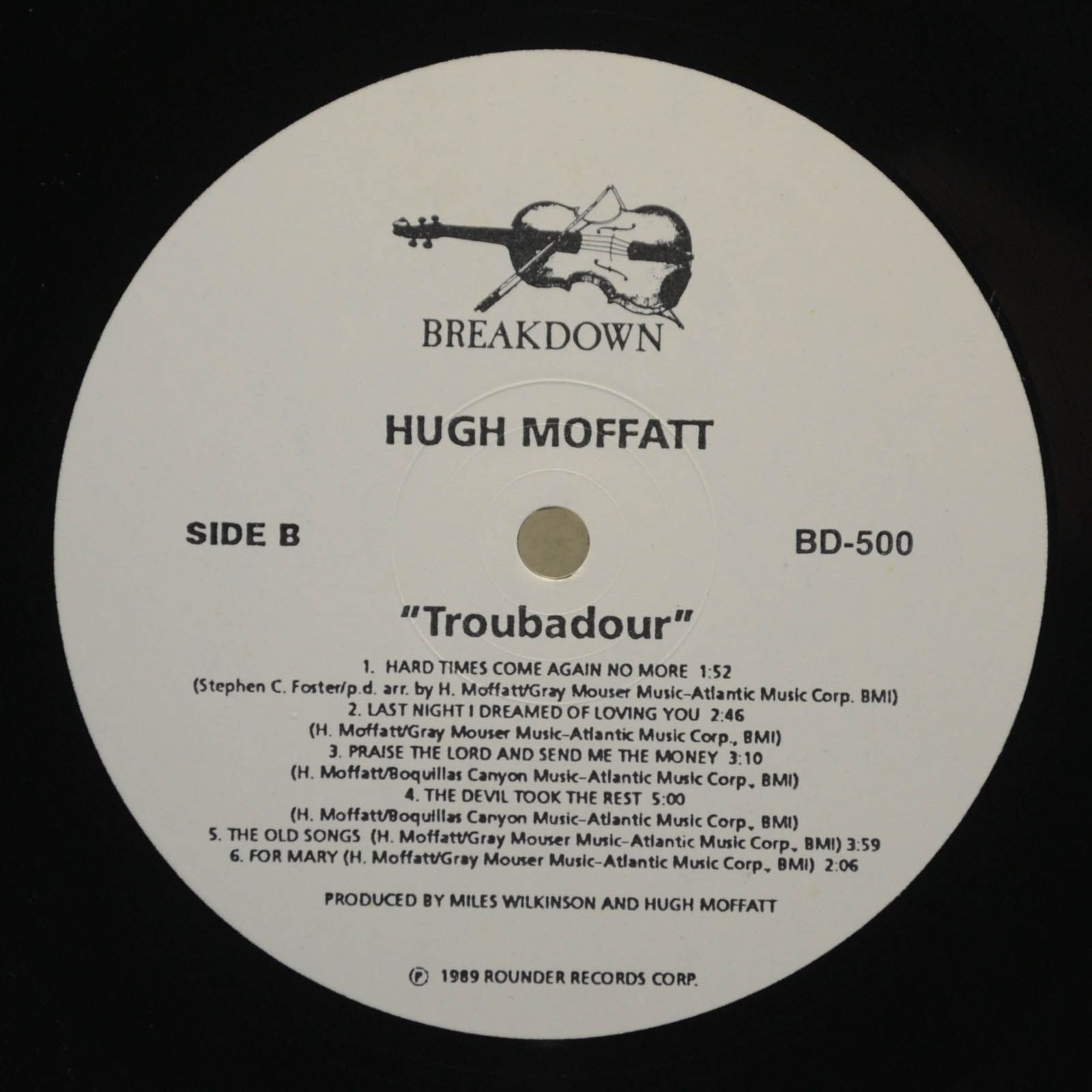 Виниловая пластинка Hugh Moffatt — Troubadour (UK), 1989