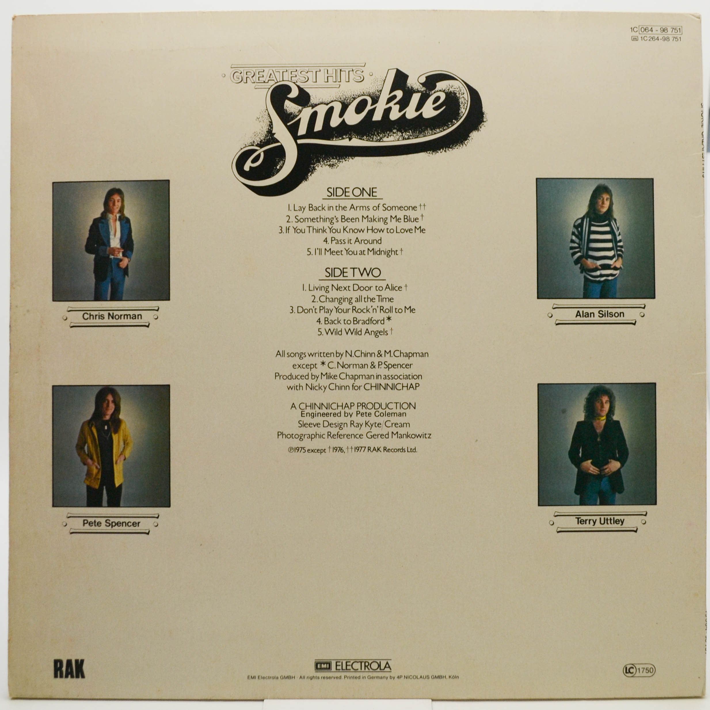 Виниловая пластинка Smokie — Greatest Hits, 1977