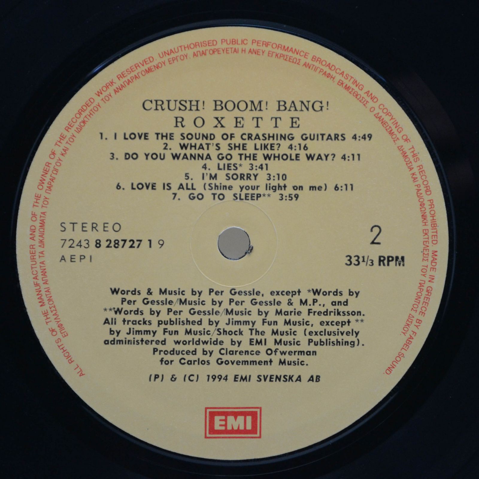 Roxette — Crash! Boom! Bang!, 1994