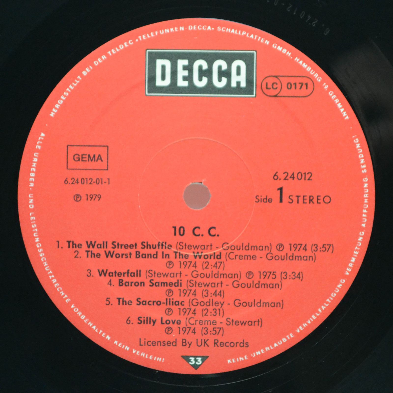 Виниловая пластинка 10 C.C. — 10 C.C., 1979