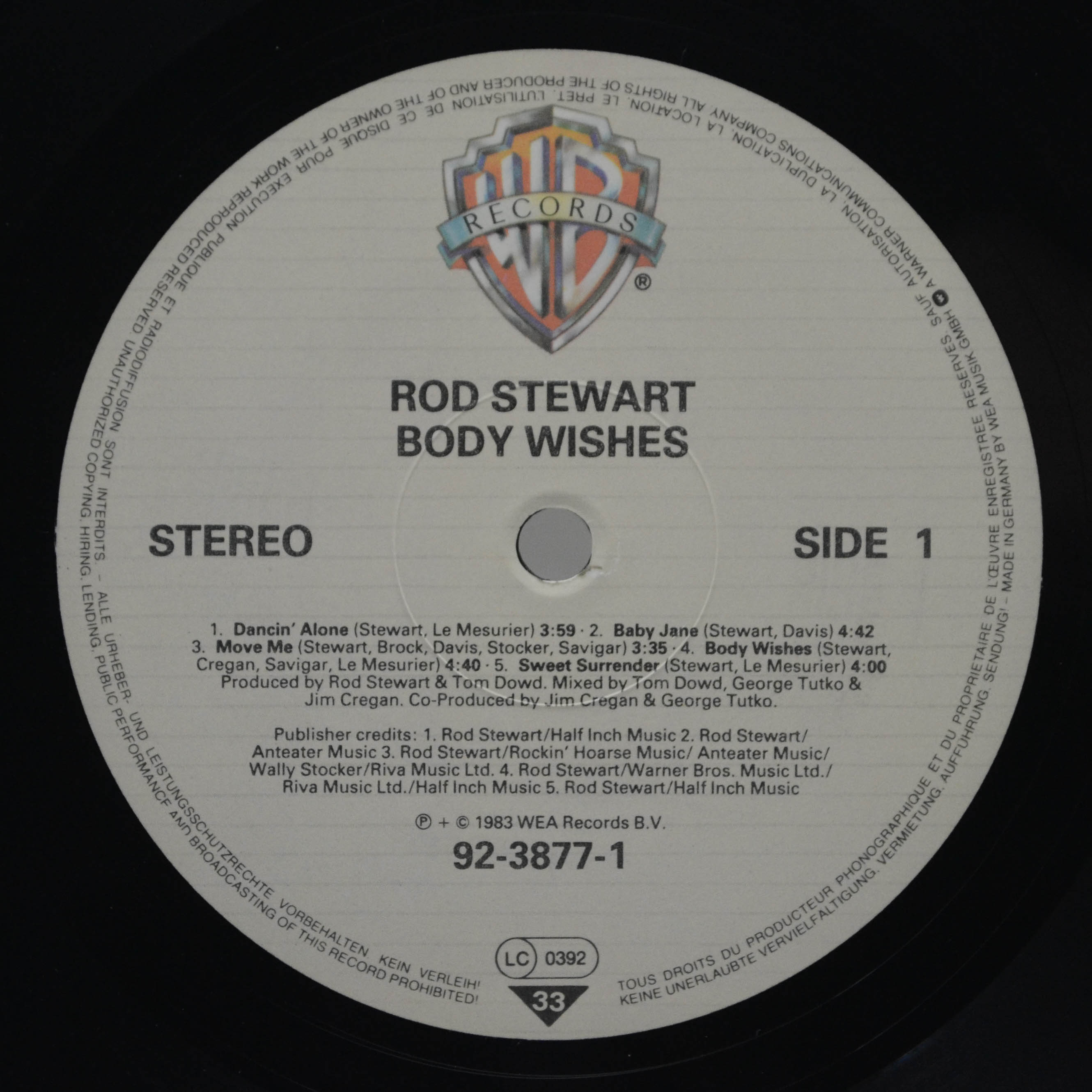 Rod Stewart — Body Wishes, 1983
