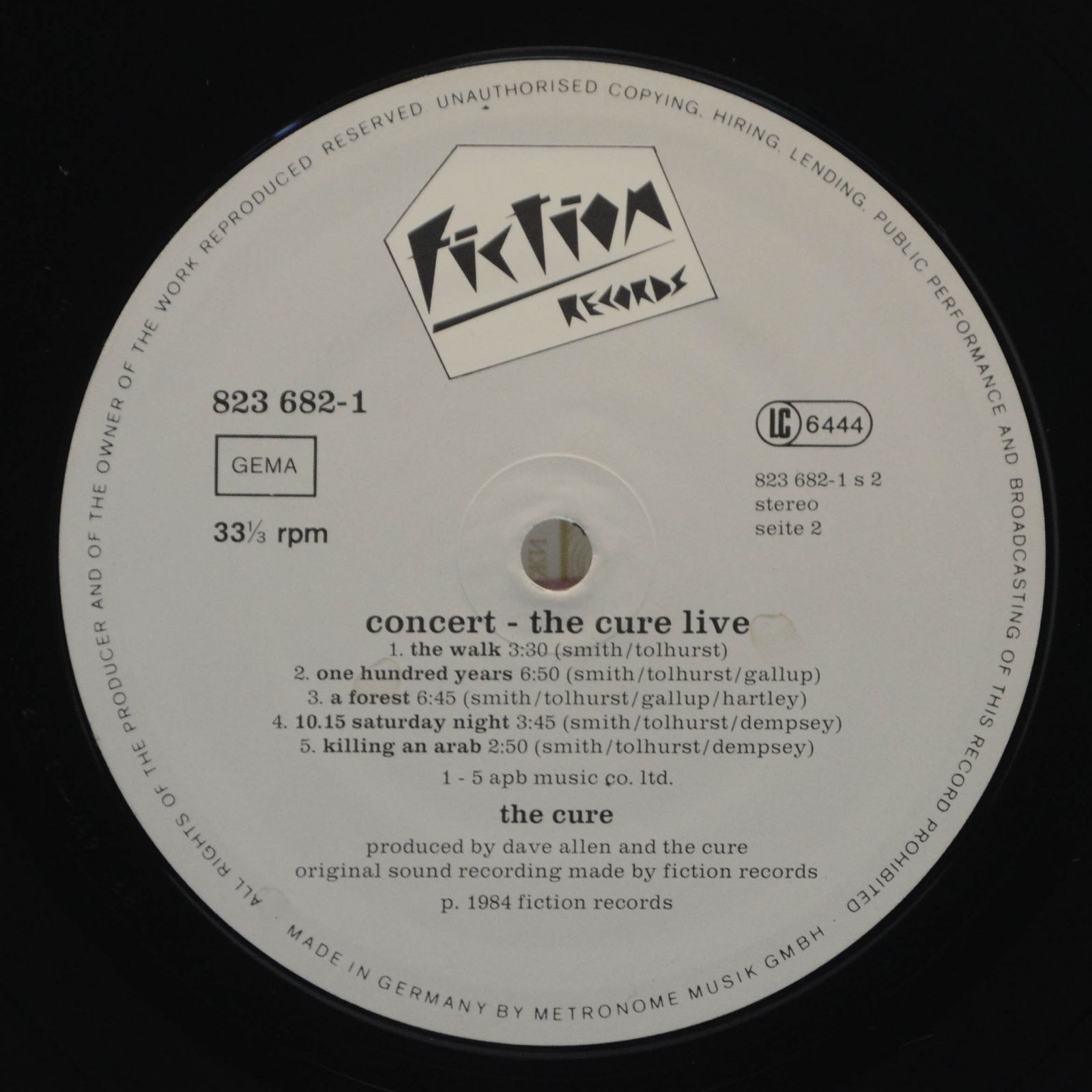 Cure — Concert - The Cure Live, 1984