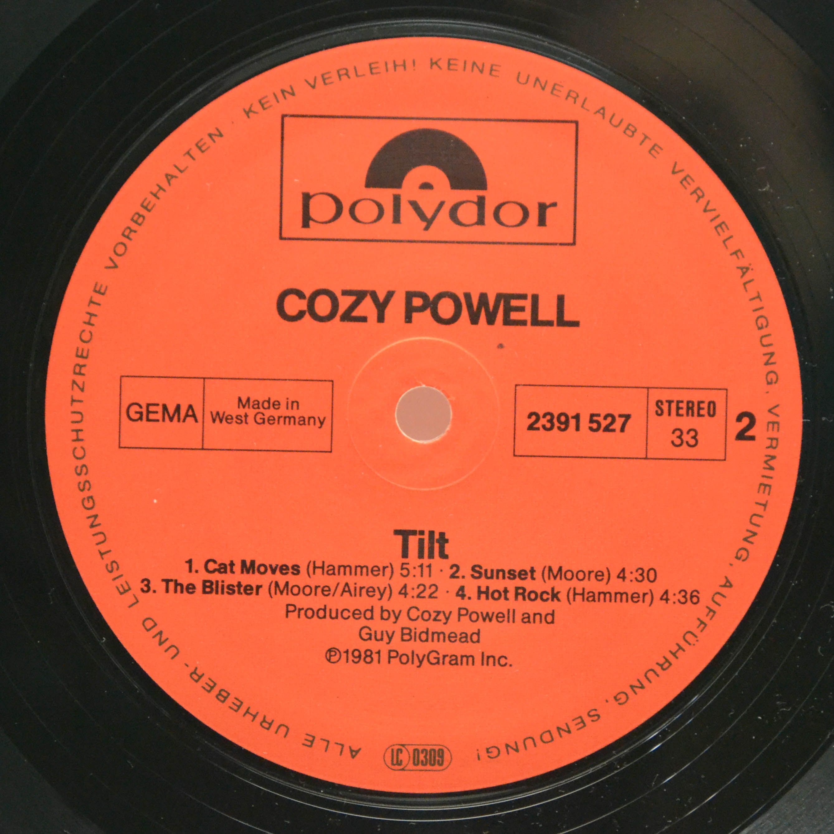 Виниловая пластинка Cozy Powell — Tilt, 1981