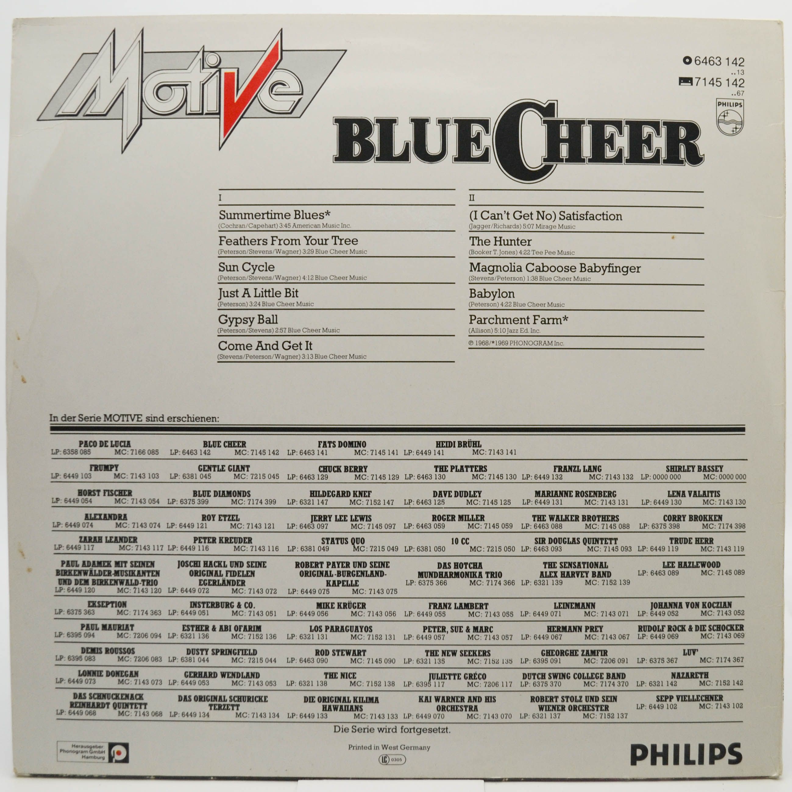 Виниловая пластинка Blue Cheer — Blue Cheer, 1982