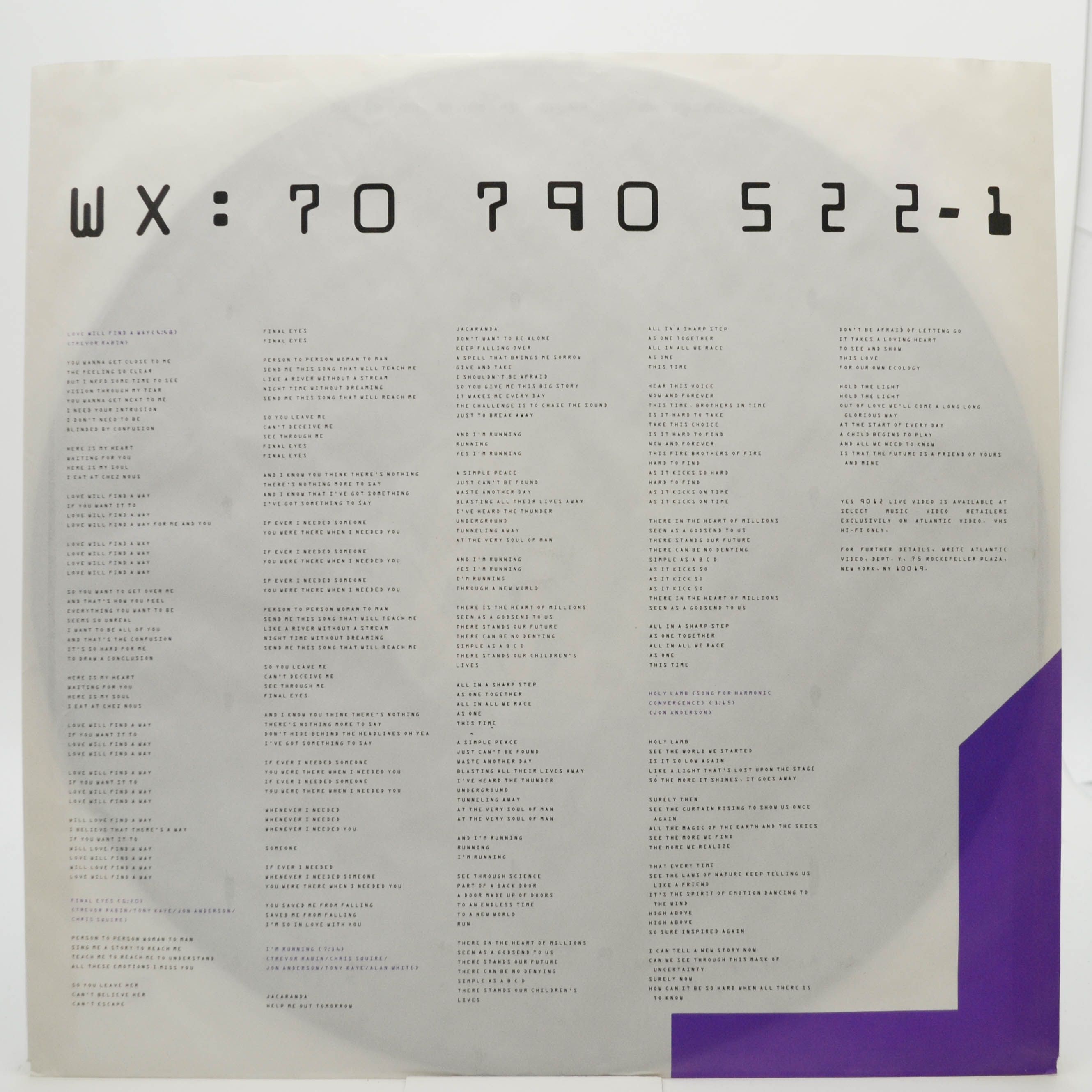 Виниловая пластинка Yes — Big Generator, 1987