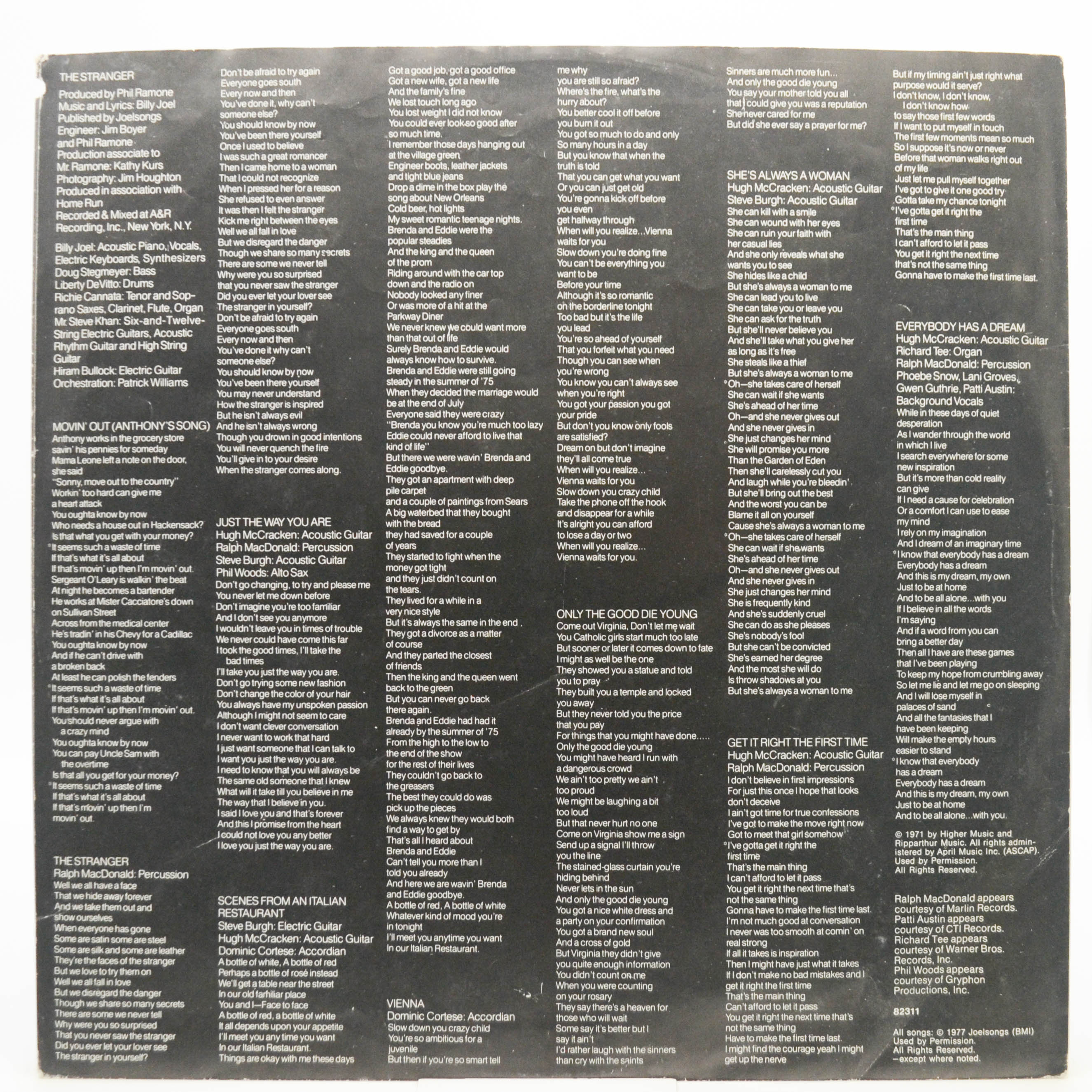 Billy Joel — The Stranger, 1977